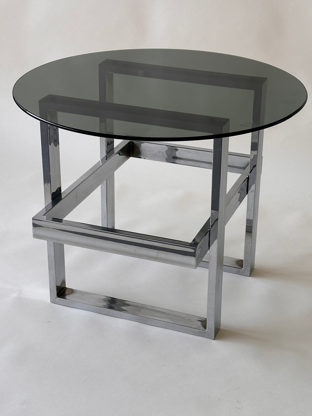 Table de côté chromée mid century