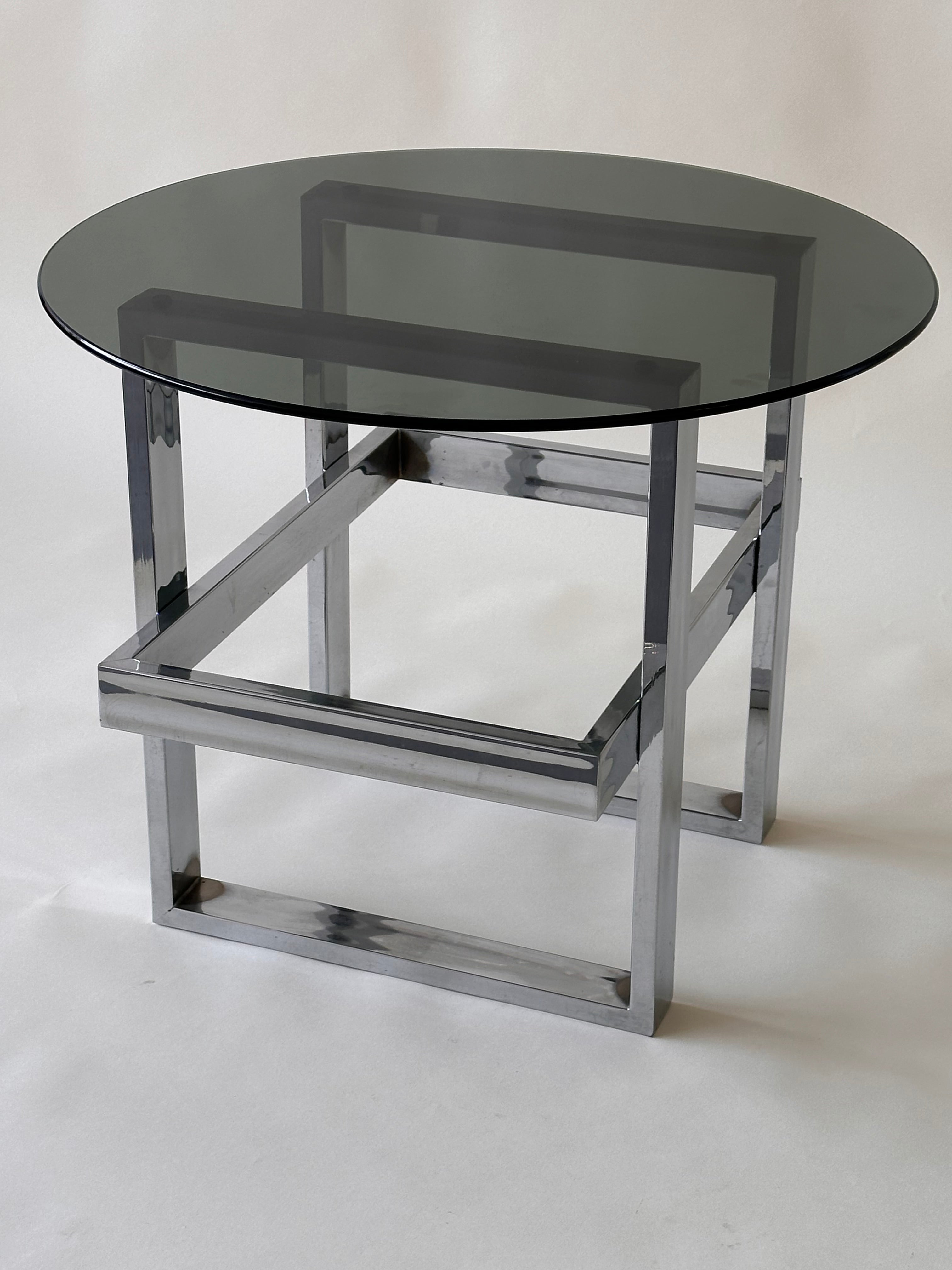 Table de côté chromée mid century