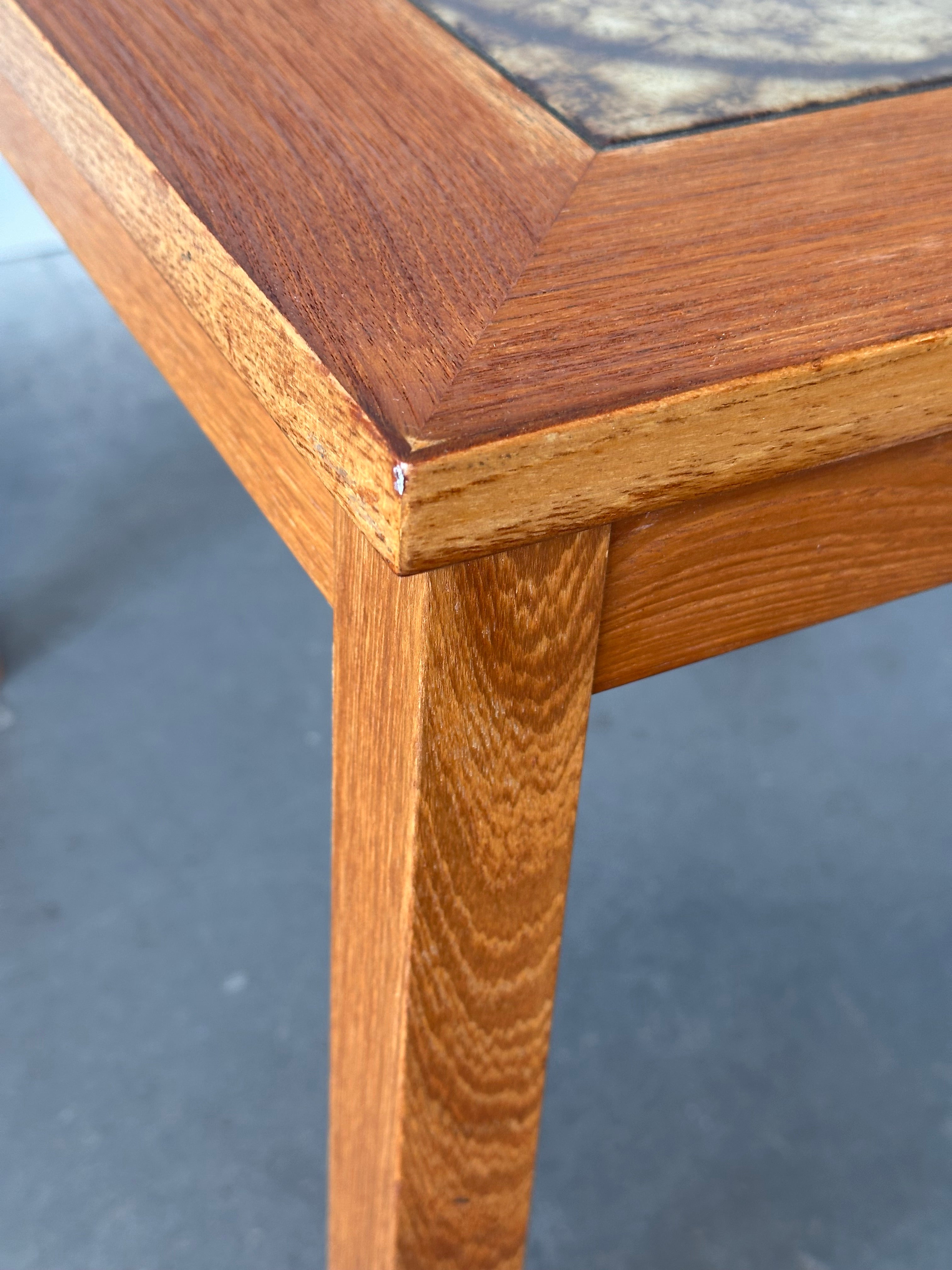 Table de côté danoise en bois teck et céramique