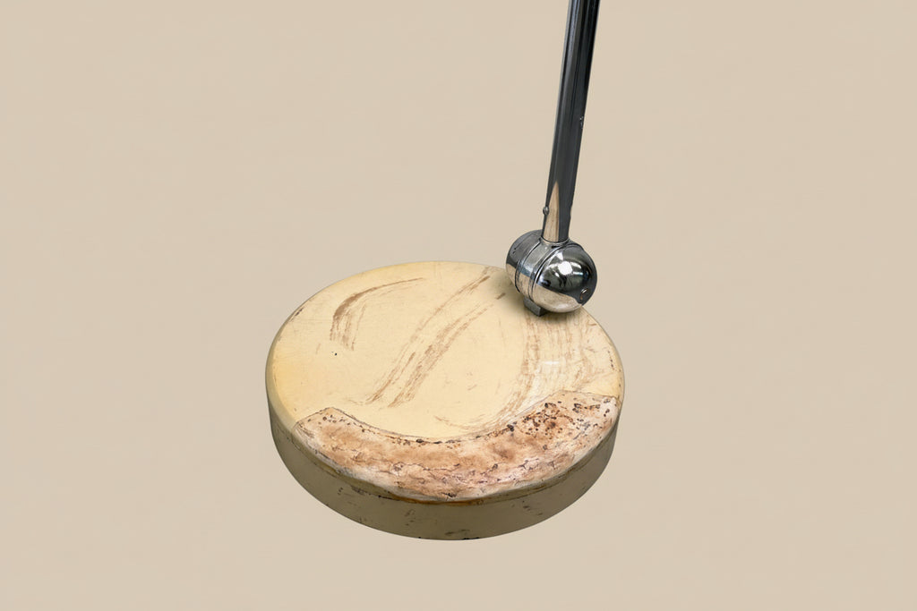 Chrome arc lamp with marble base