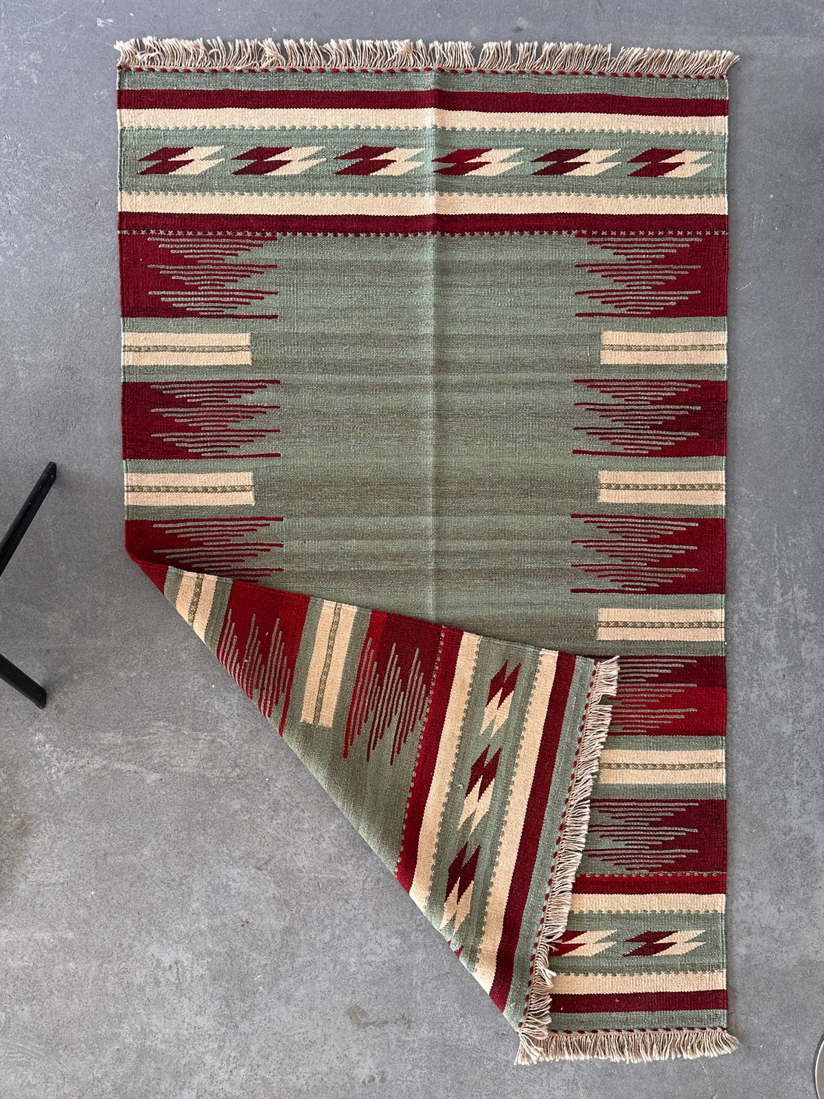 Tapis "Kilim" plat tissé à la main, style Navajo