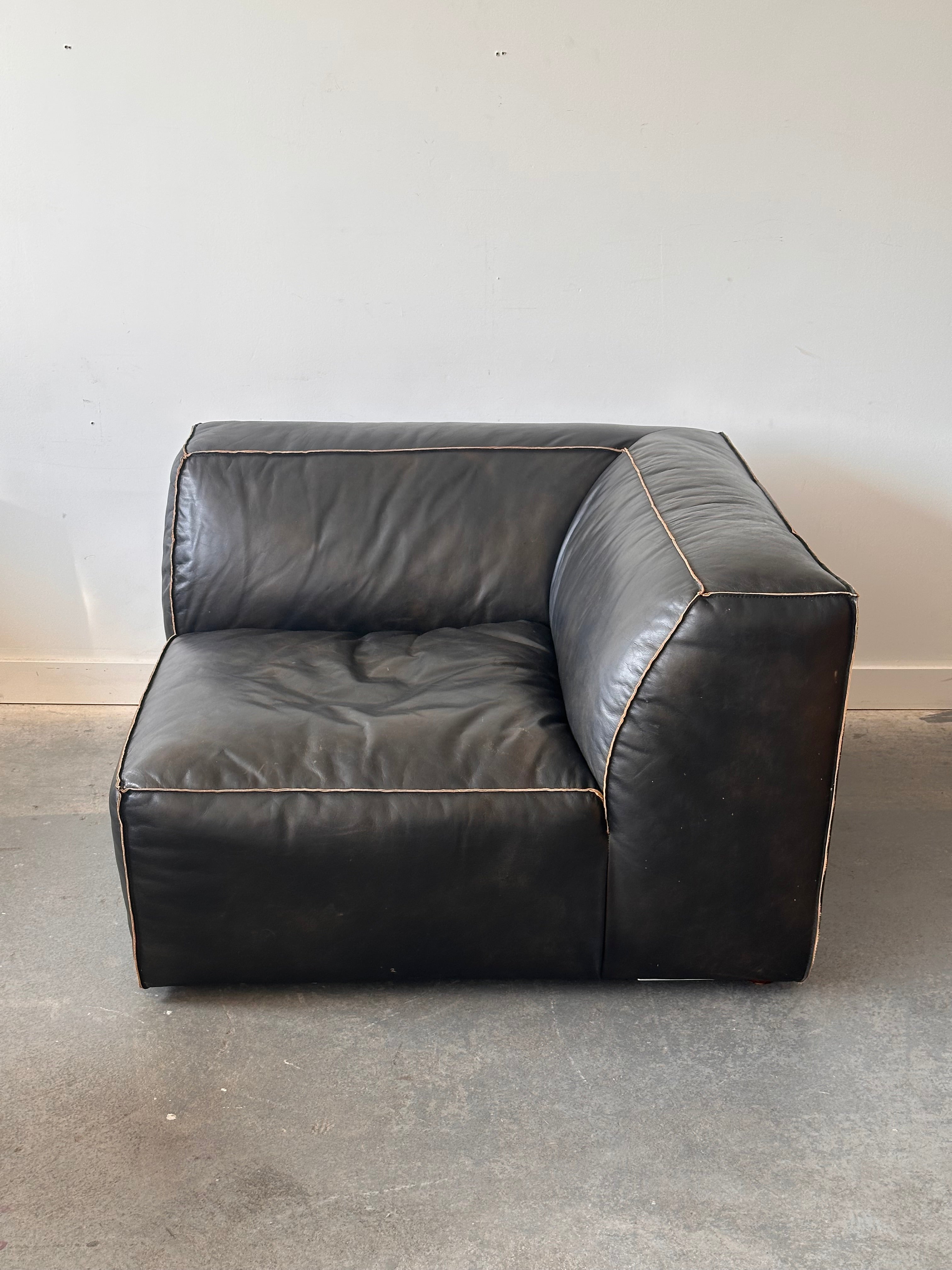 Divan modulaire 5 morceaux en cuir
