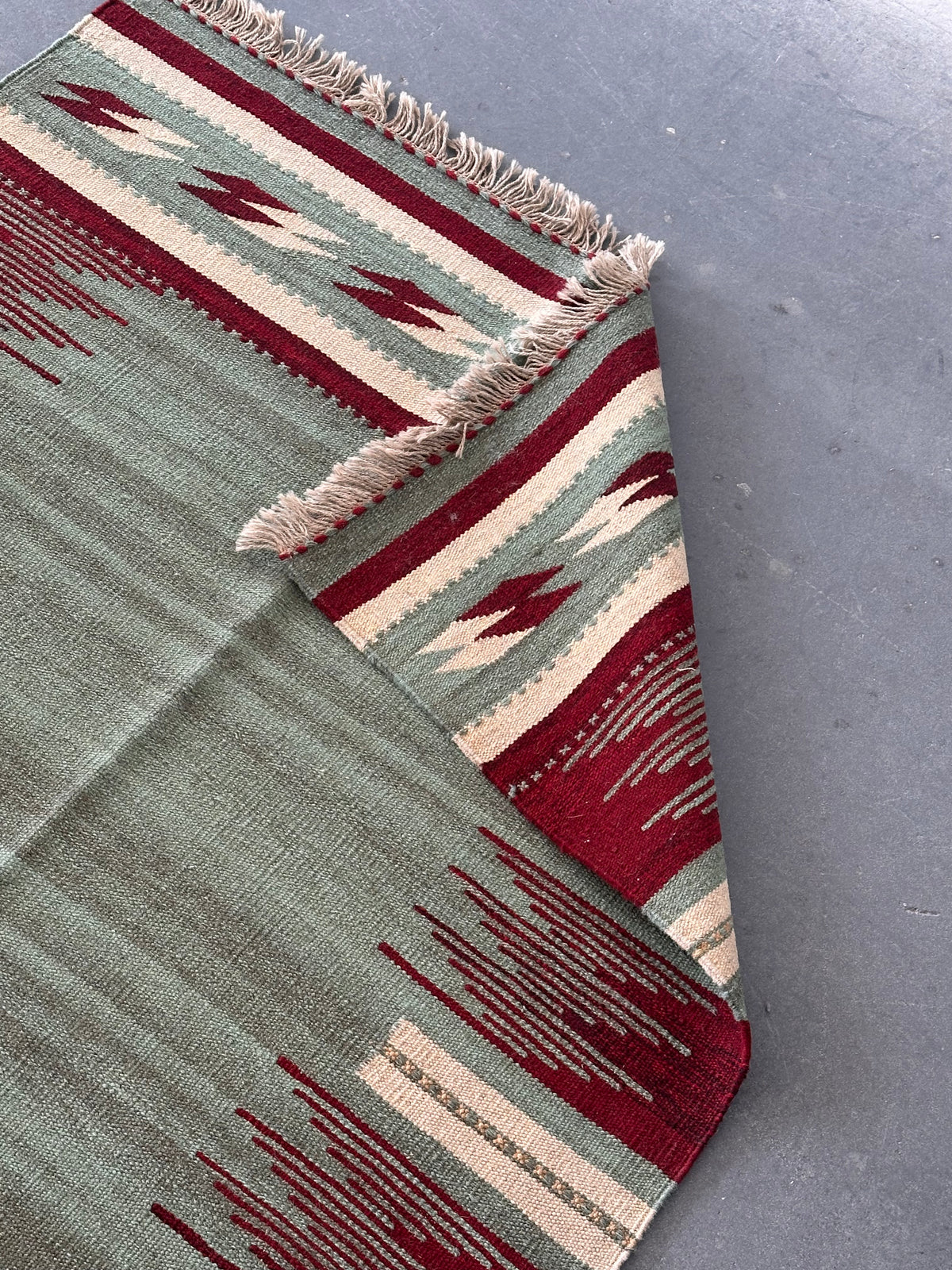 Hand-woven flat "Kilim" rug, Navajo style