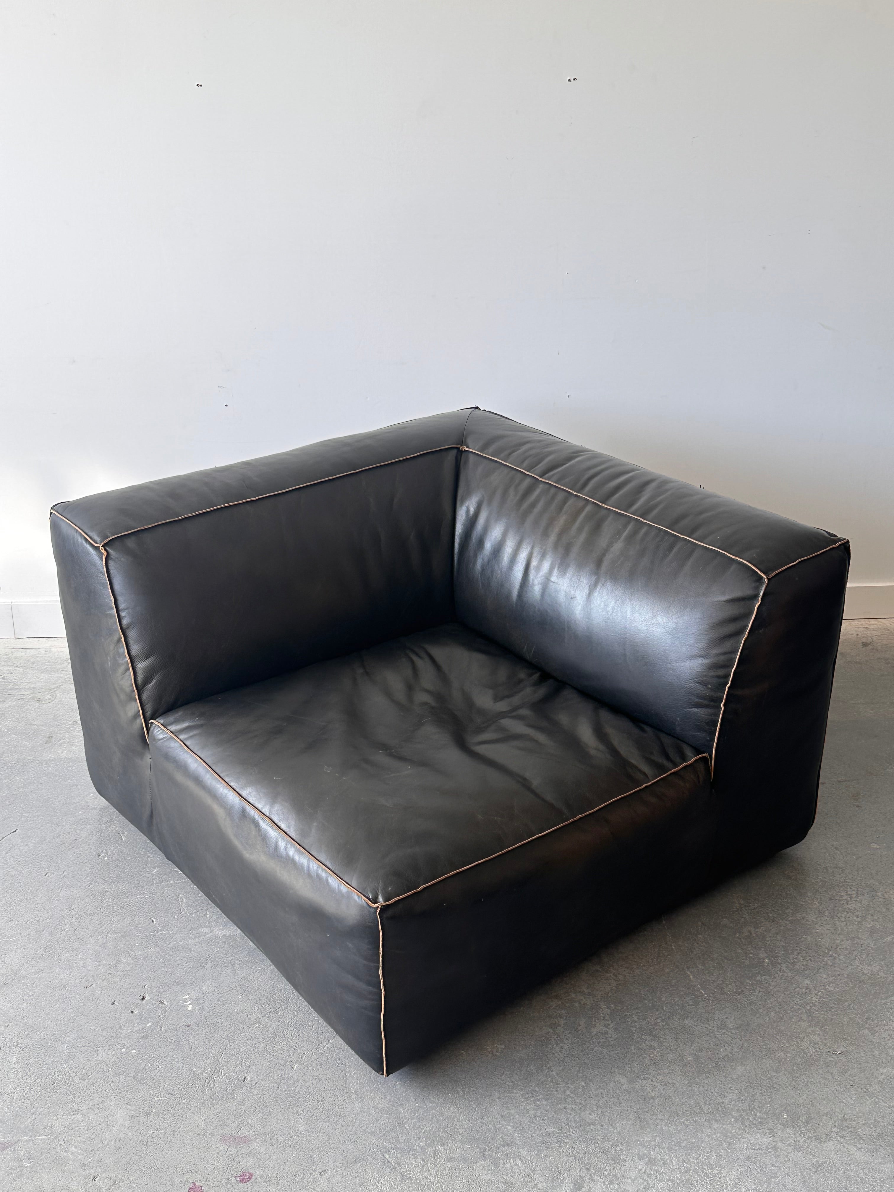 Divan modulaire 5 morceaux en cuir