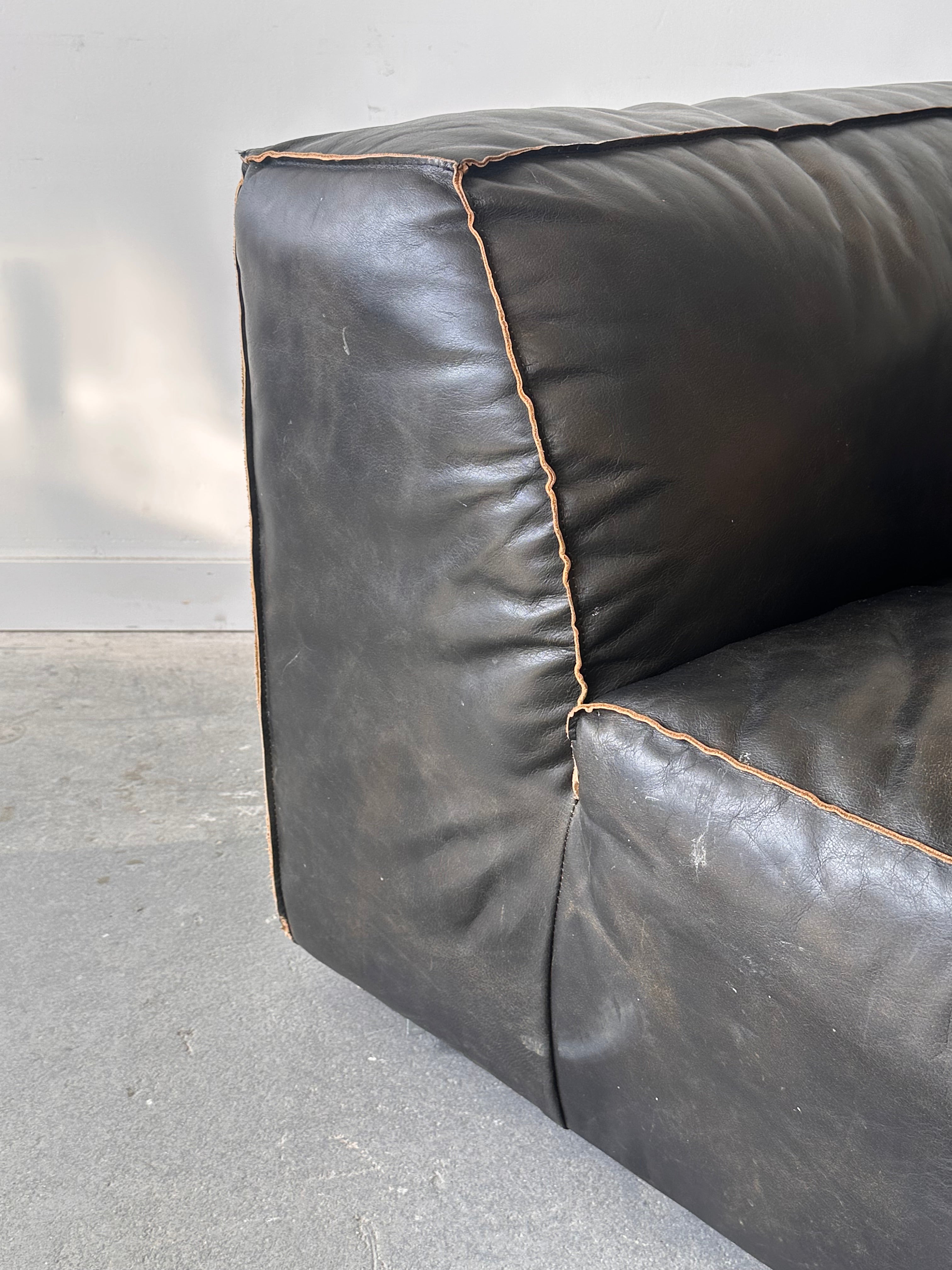 Divan modulaire 5 morceaux en cuir