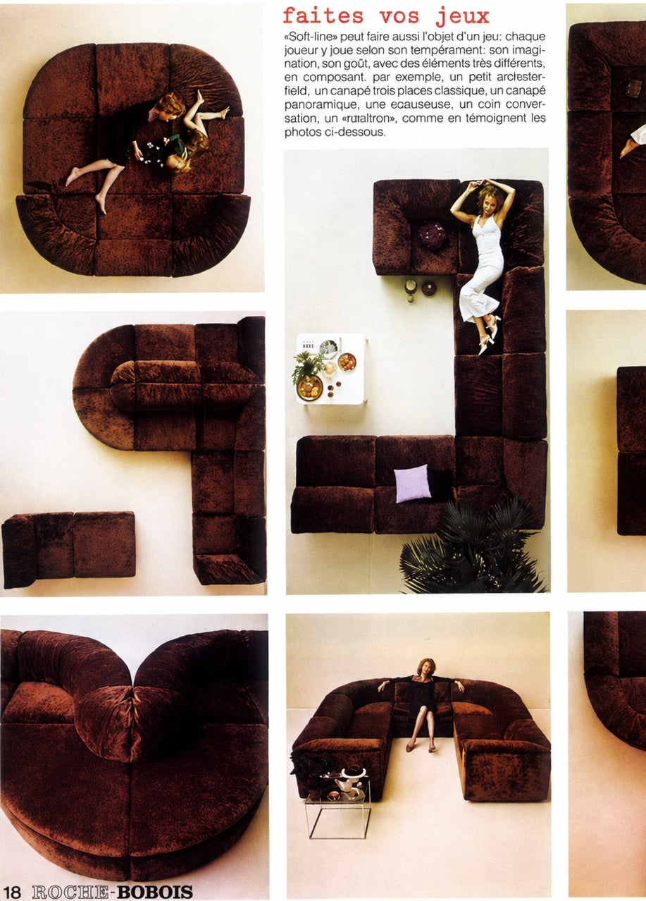 Canapé modulaire "Soft Line" vintage par Roche Bobois, 1970s 🇫🇷