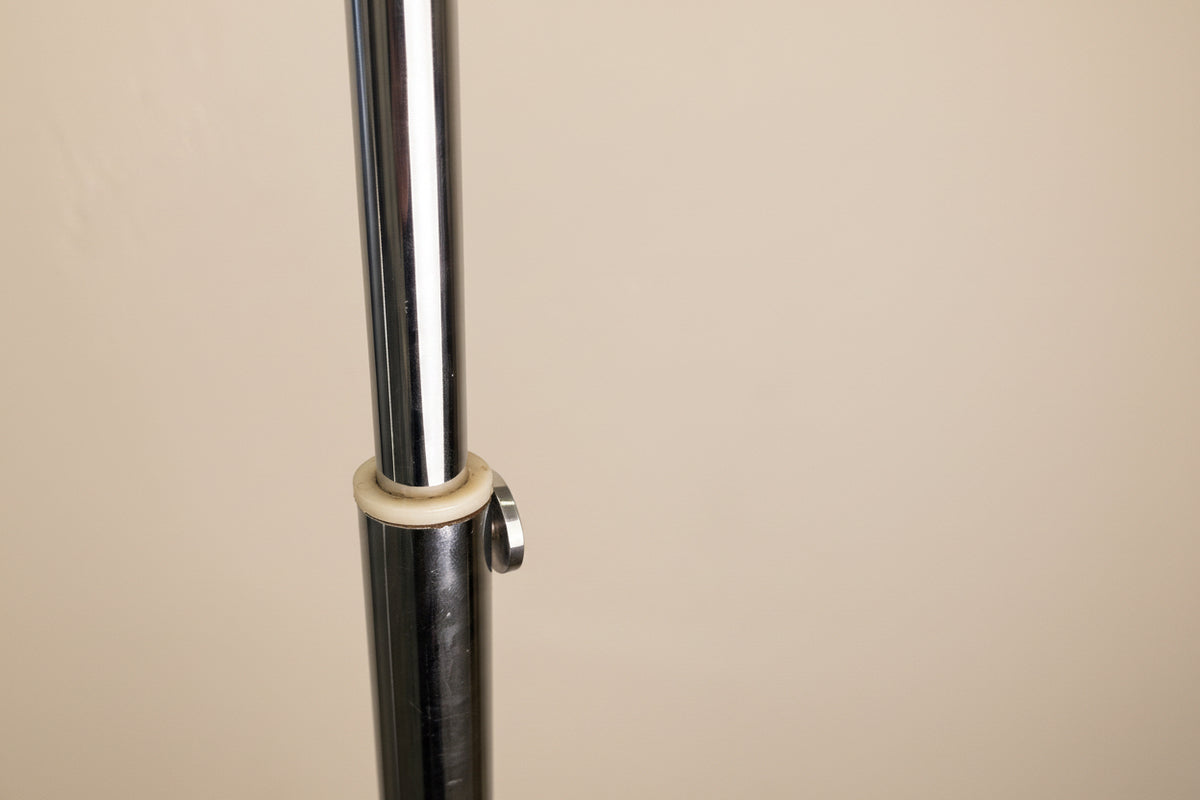 Lampe en arc chromée avec base en marbre