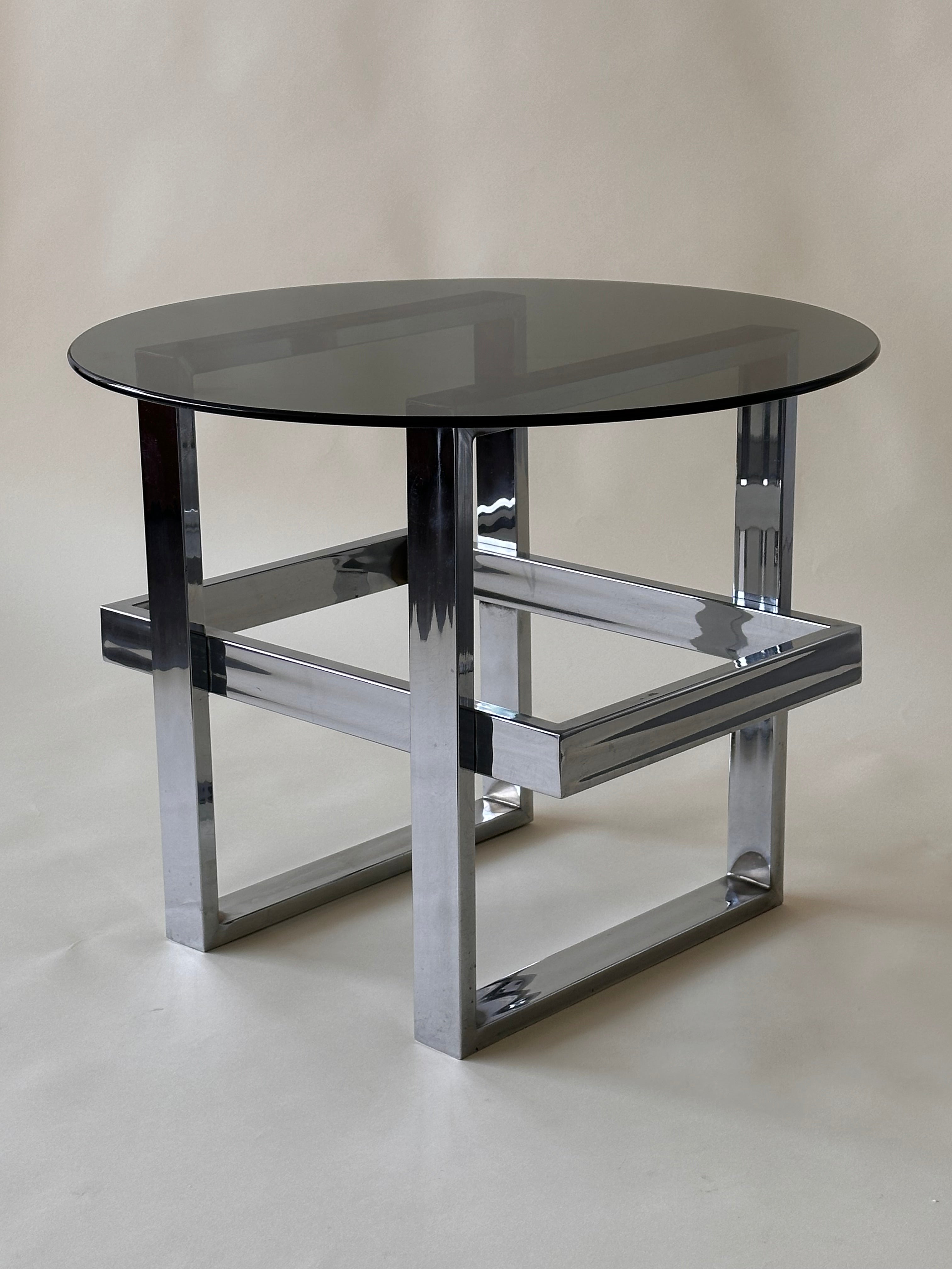 Table de côté chromée mid century