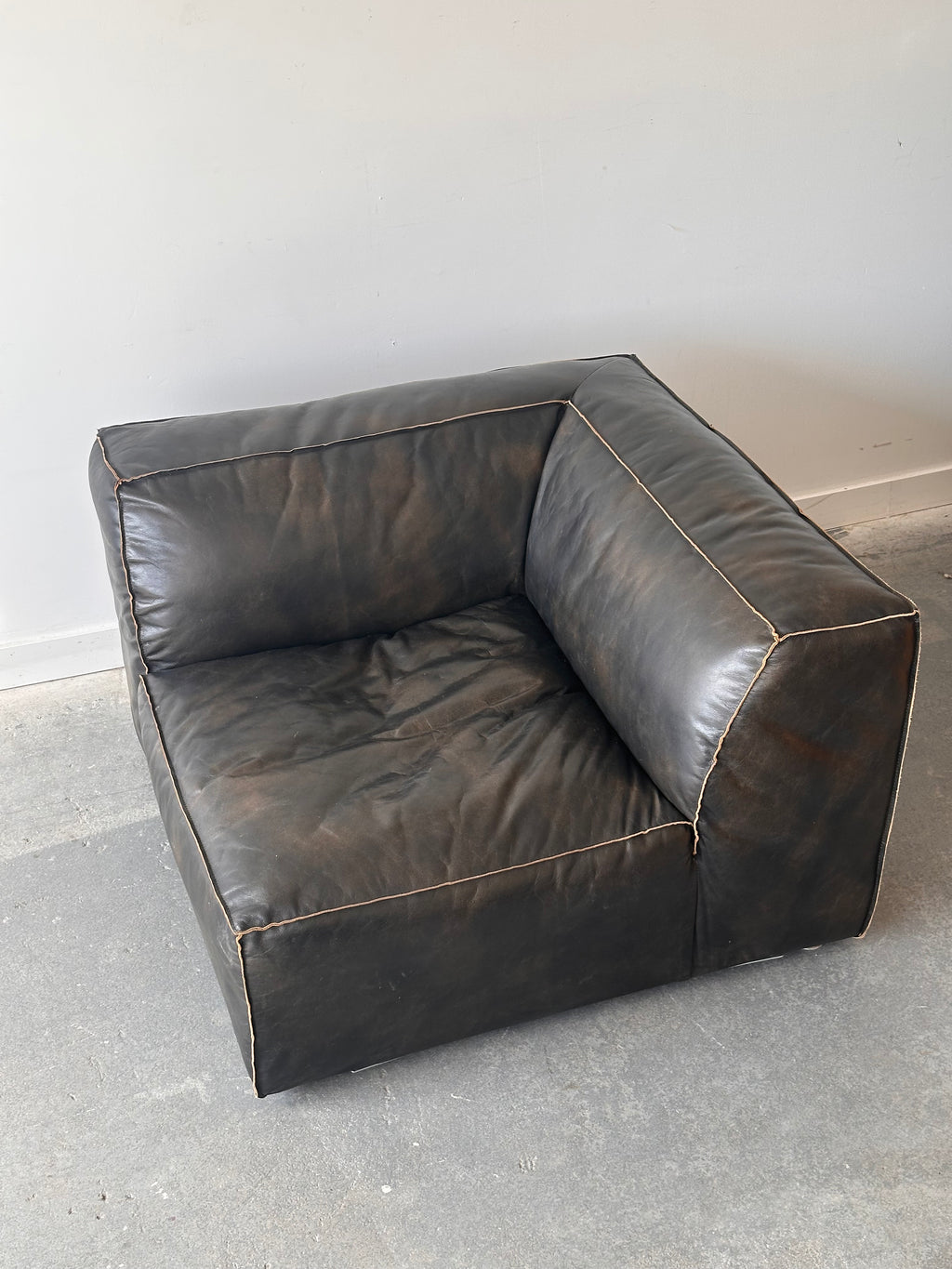Divan modulaire 5 morceaux en cuir