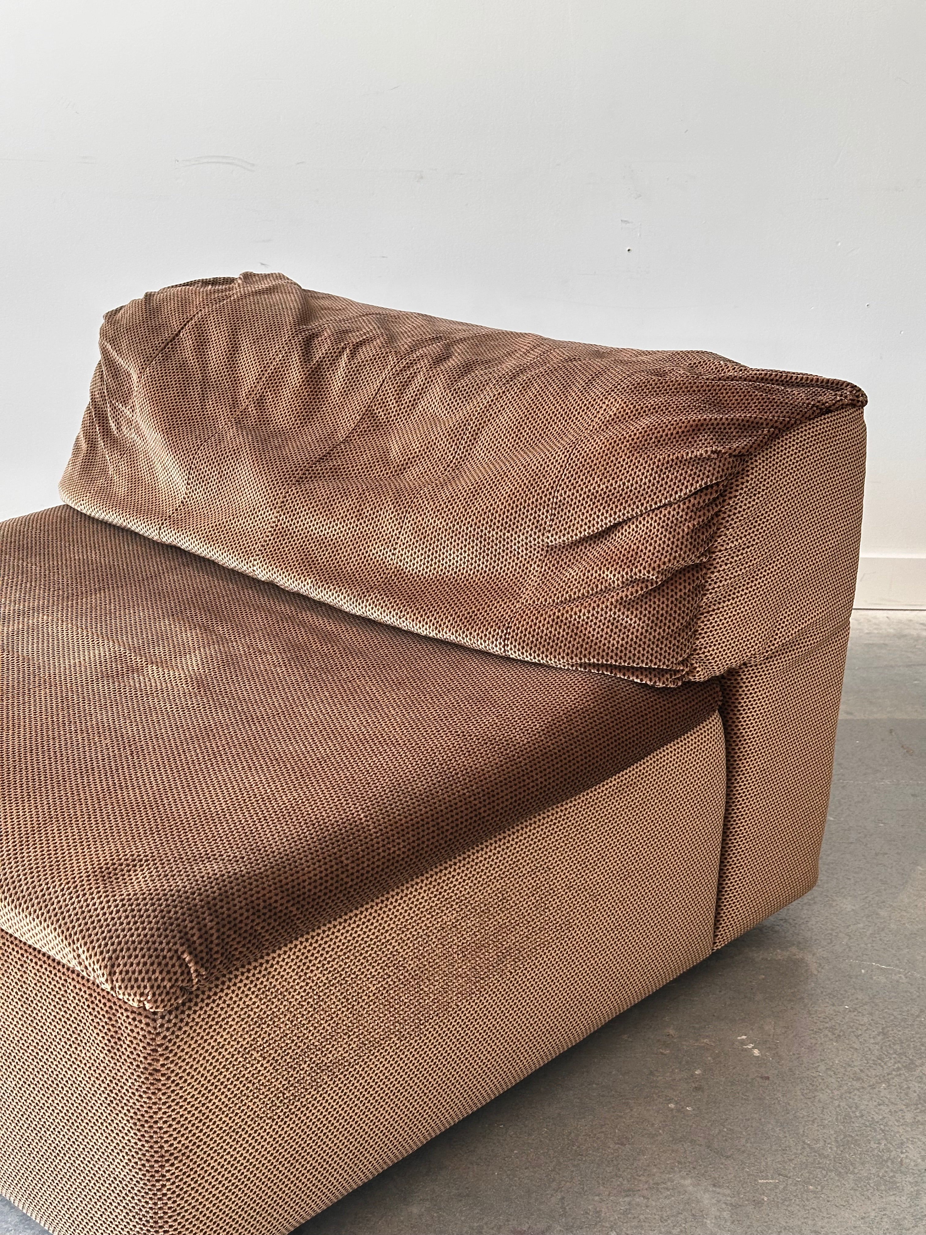 Vintage Roche bobois 7 morceaux brun chocolat, France 1970s