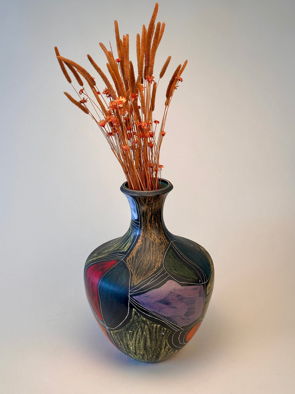 Vase en céramique dans le style de Marcello Fantoni, Italie