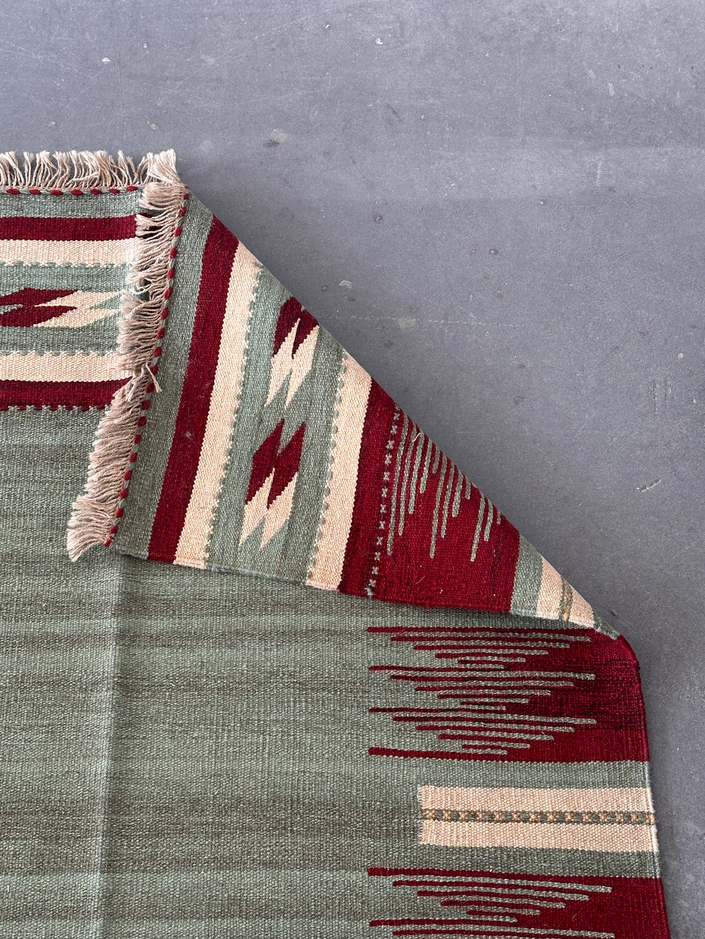 Hand-woven flat "Kilim" rug, Navajo style