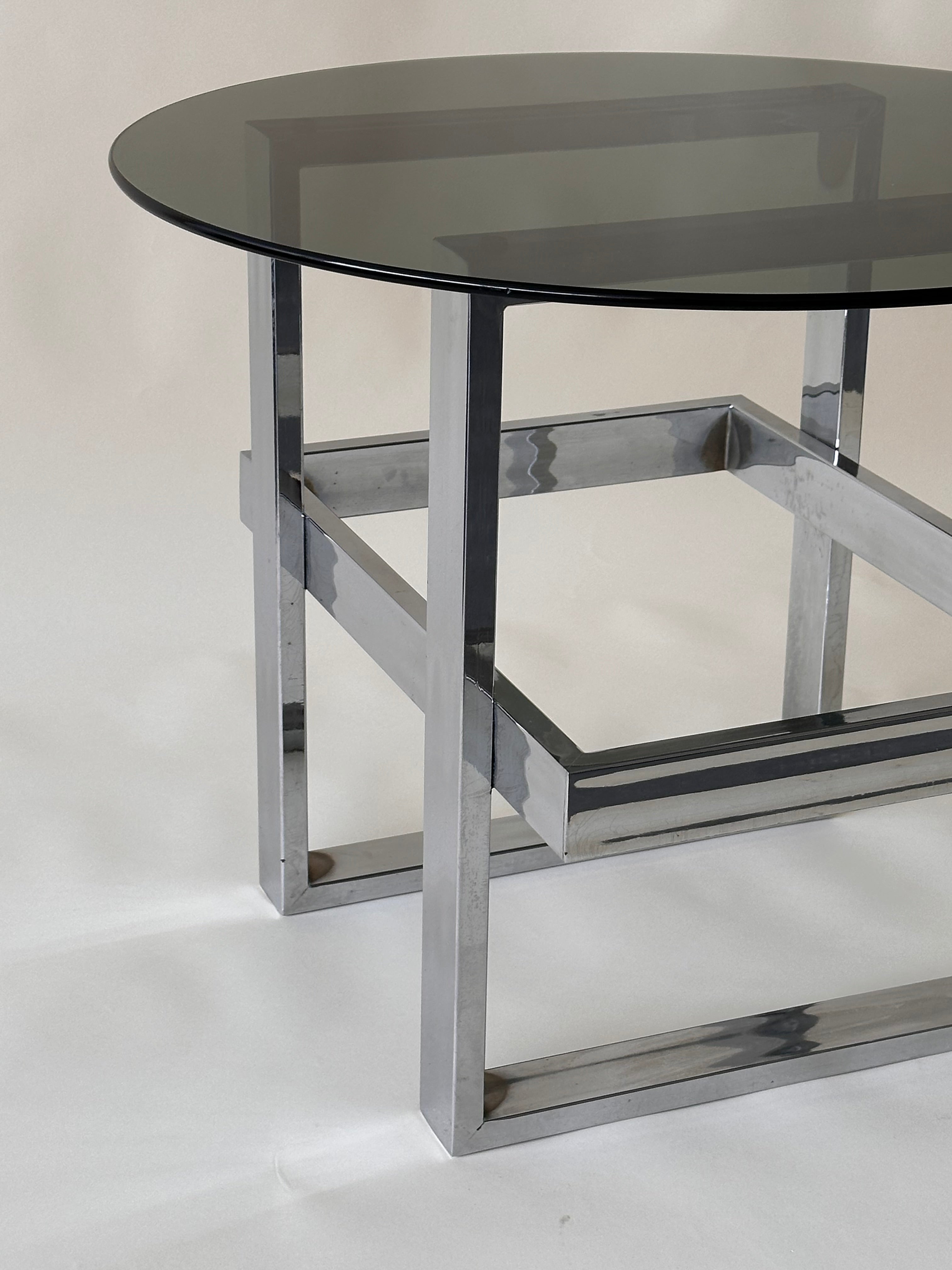Table de côté chromée mid century
