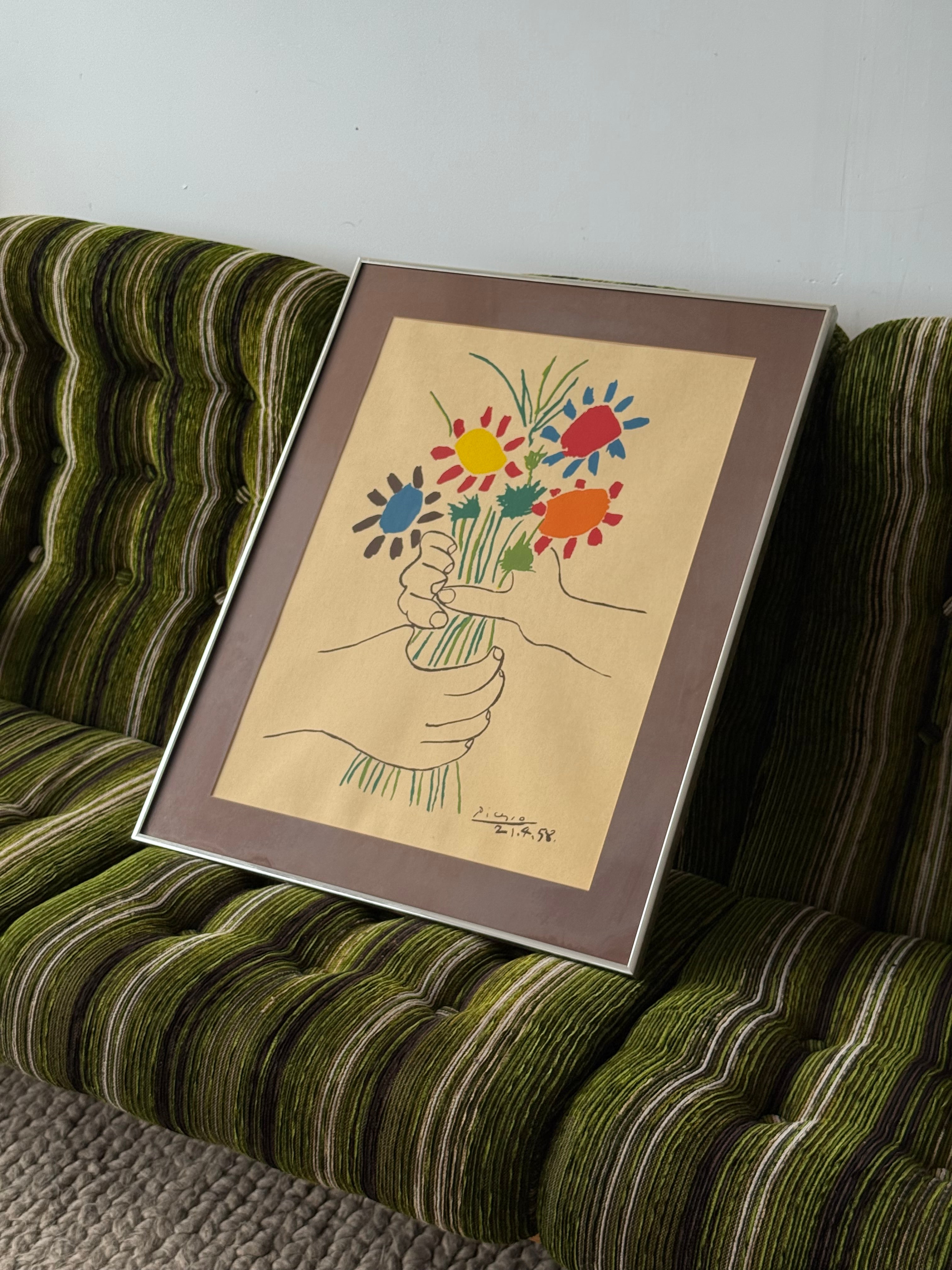 Cadre "le bouquet de la paix" par Pablo Picasso, 1958