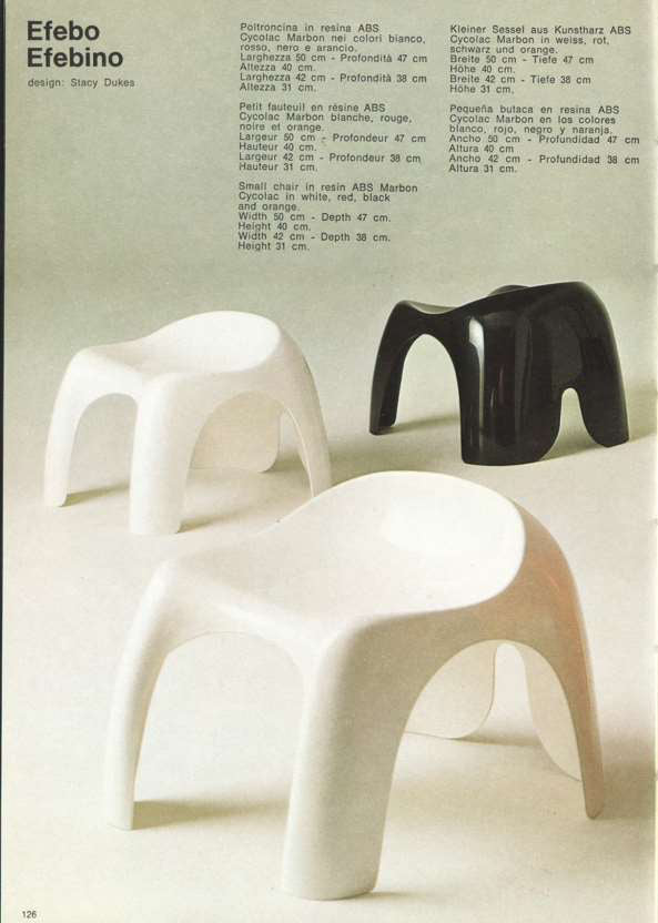 Tabouret efebo par Stacy Dukes pour Artemide, Italie 1966