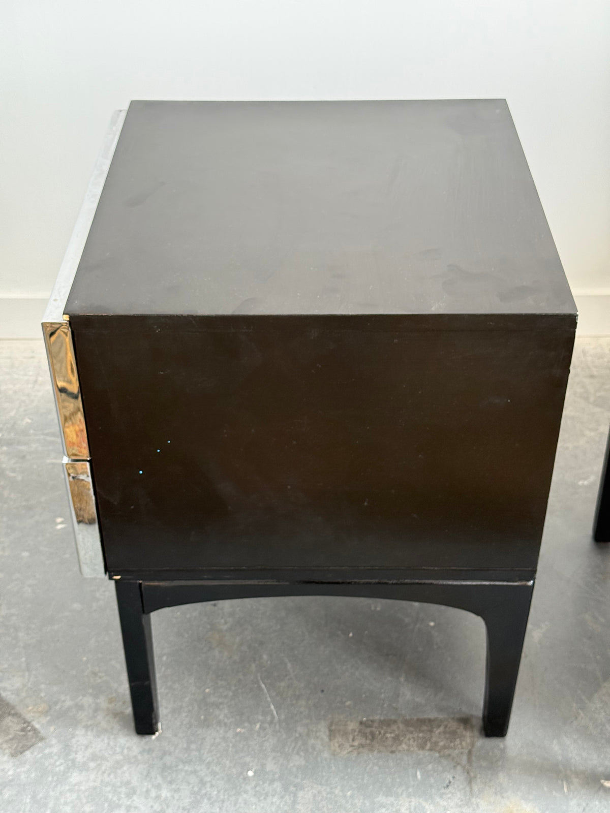 Paire de tables de chevet chromées par Henri Vallières, Québec 1970s