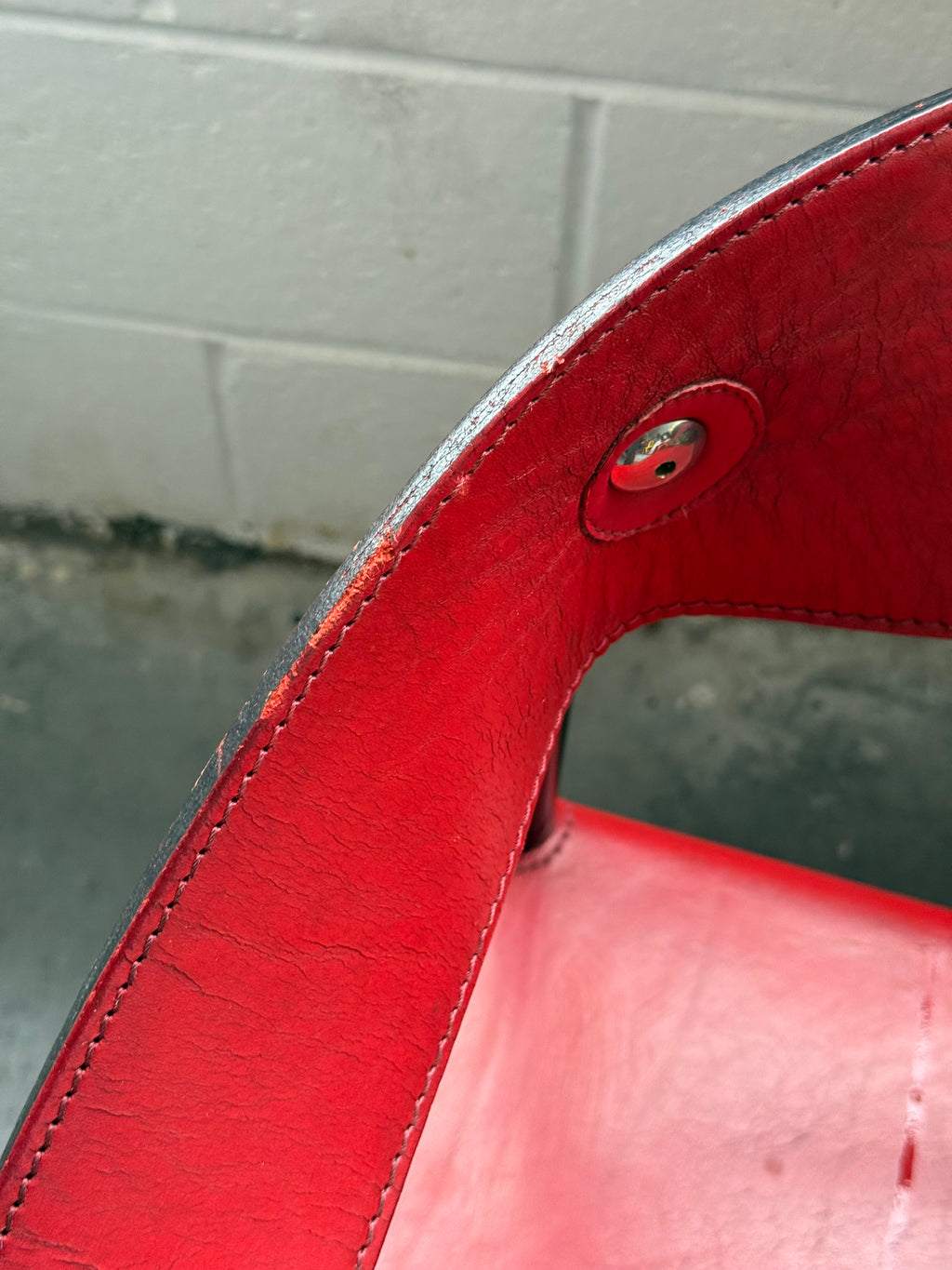 Chaise d’appoint en cuir véritable par Artelano, France 1980s
