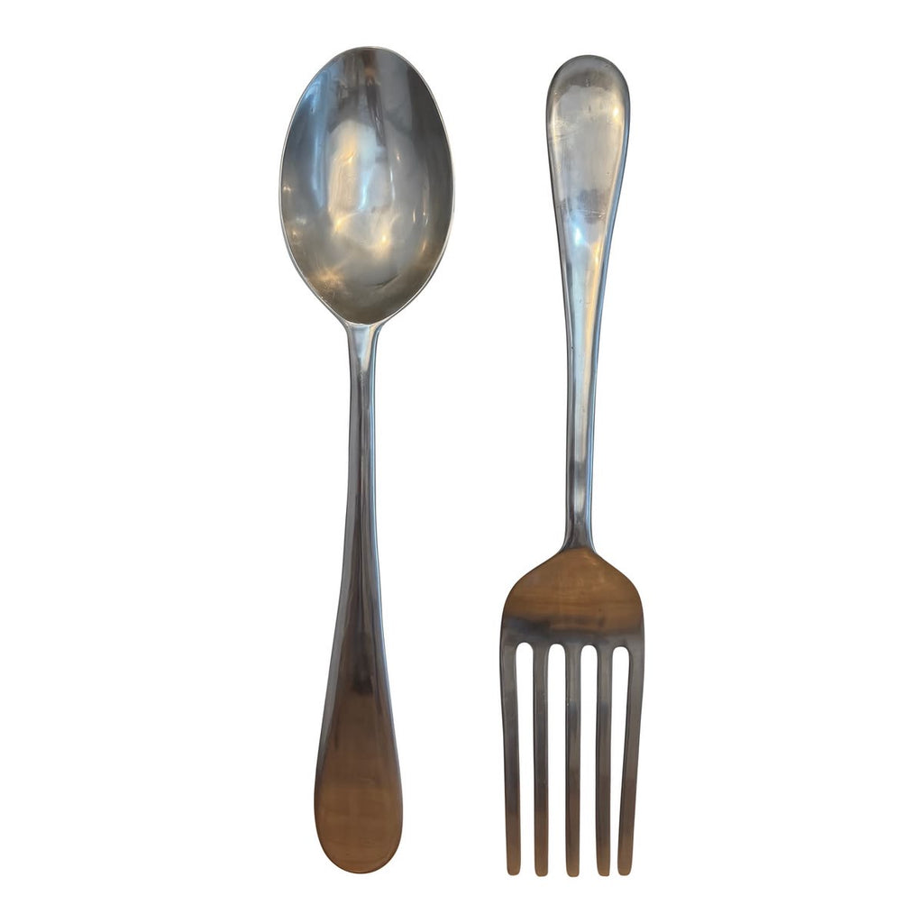 Ensemble de fourchette et cuillère géantes en métal par Curtis Jeré pour Artisan House, 1970s