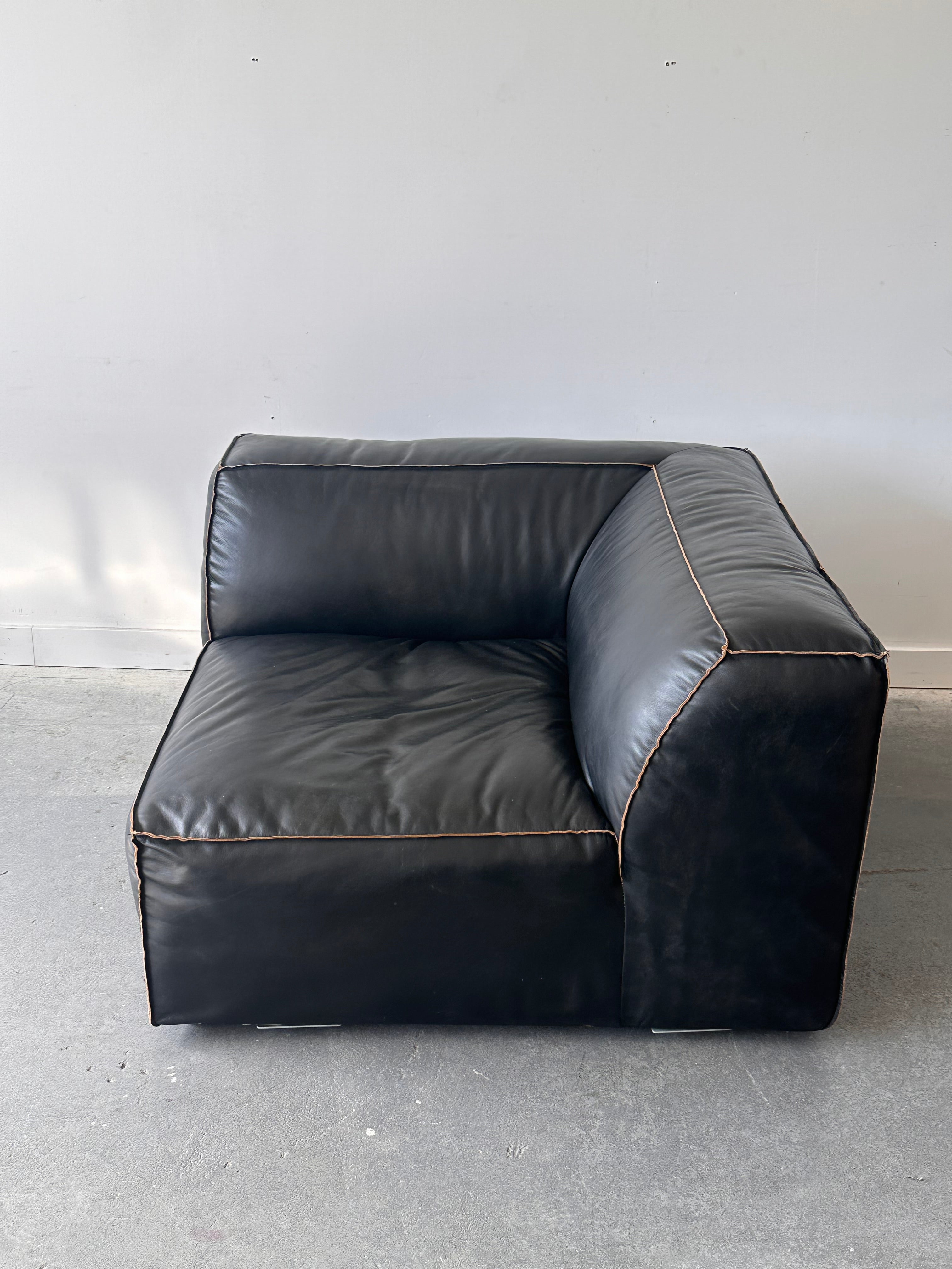 Divan modulaire 5 morceaux en cuir