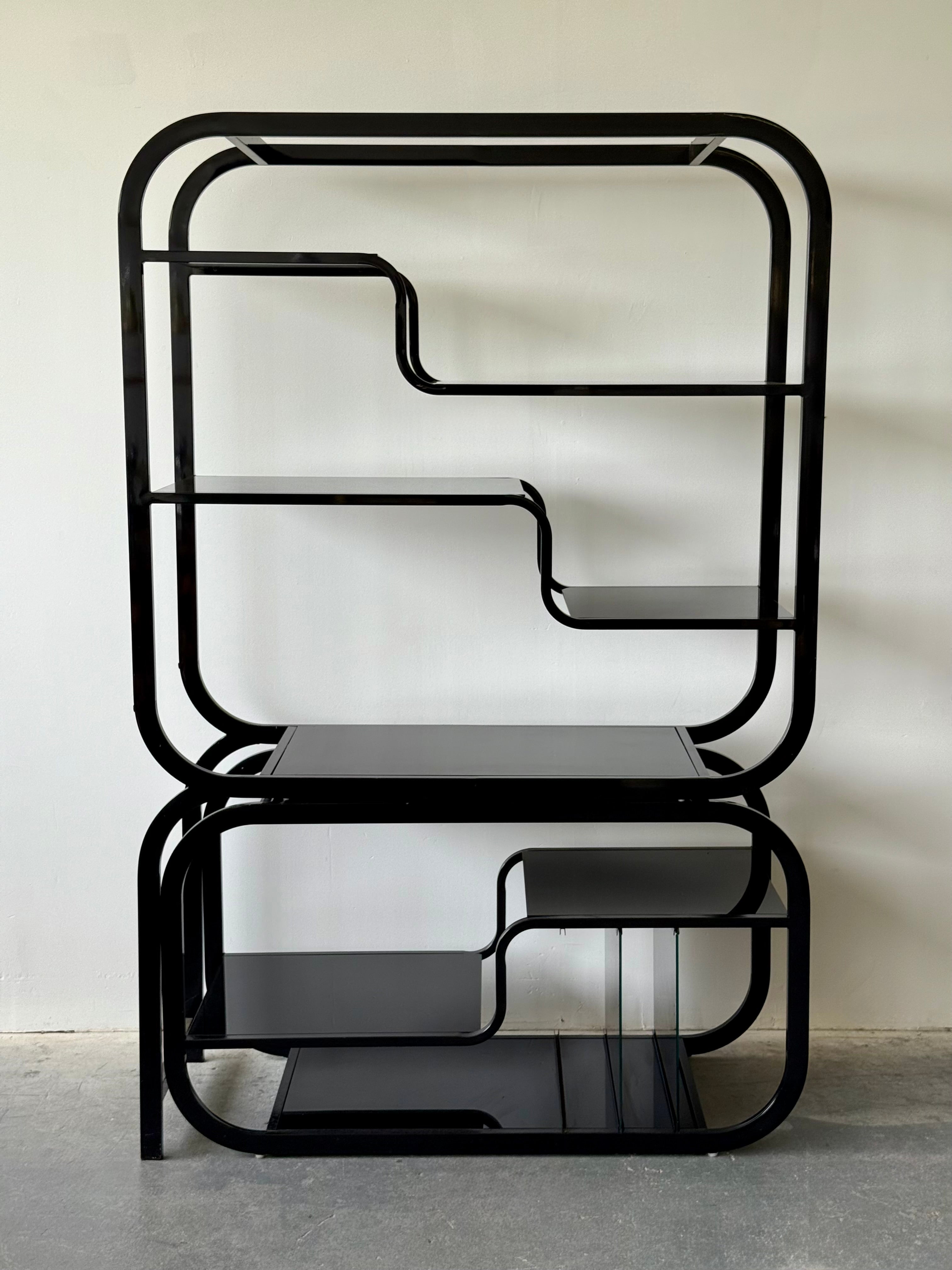 Étagère modulaire postmoderne dans le style de Milo Baughman