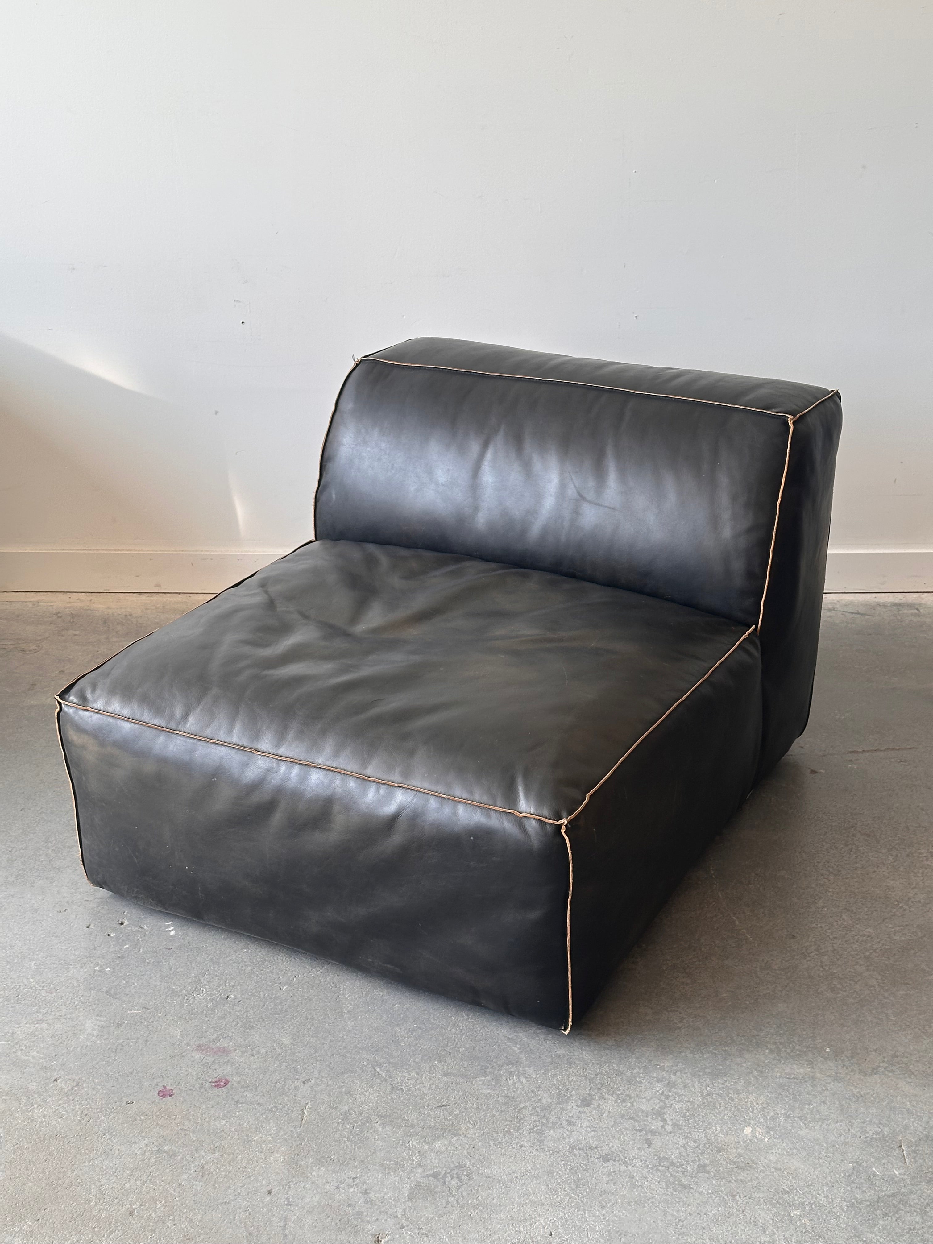 Divan modulaire 5 morceaux en cuir