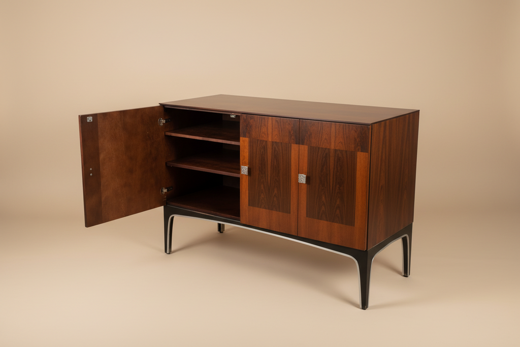 Rosewood sideboard by Henri Vallières, made in Quebec, 1970s