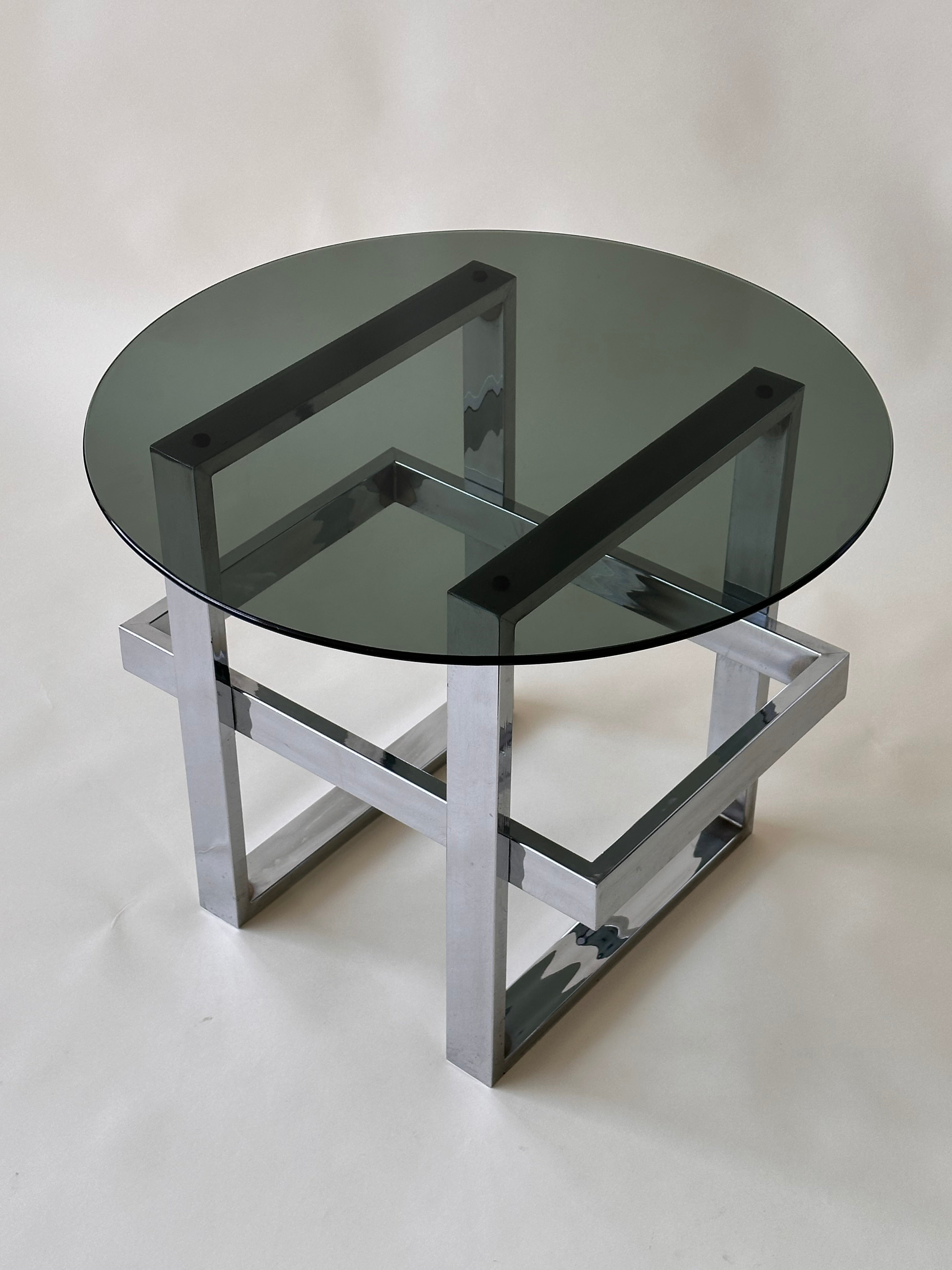Table de côté chromée mid century