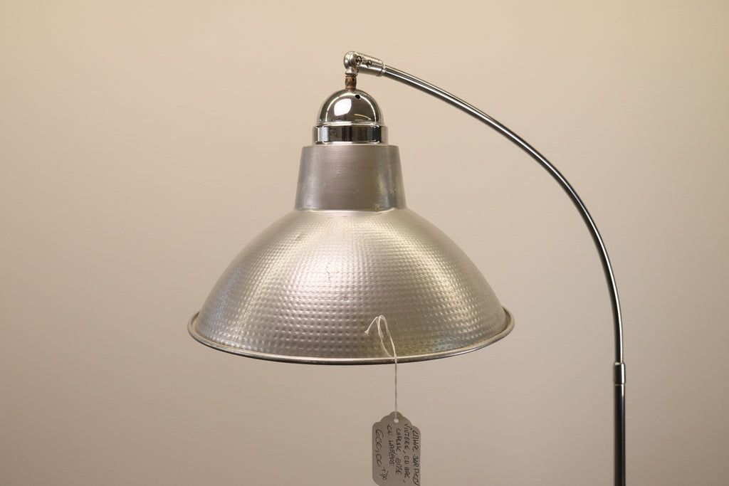 Chrome arc lamp with marble base