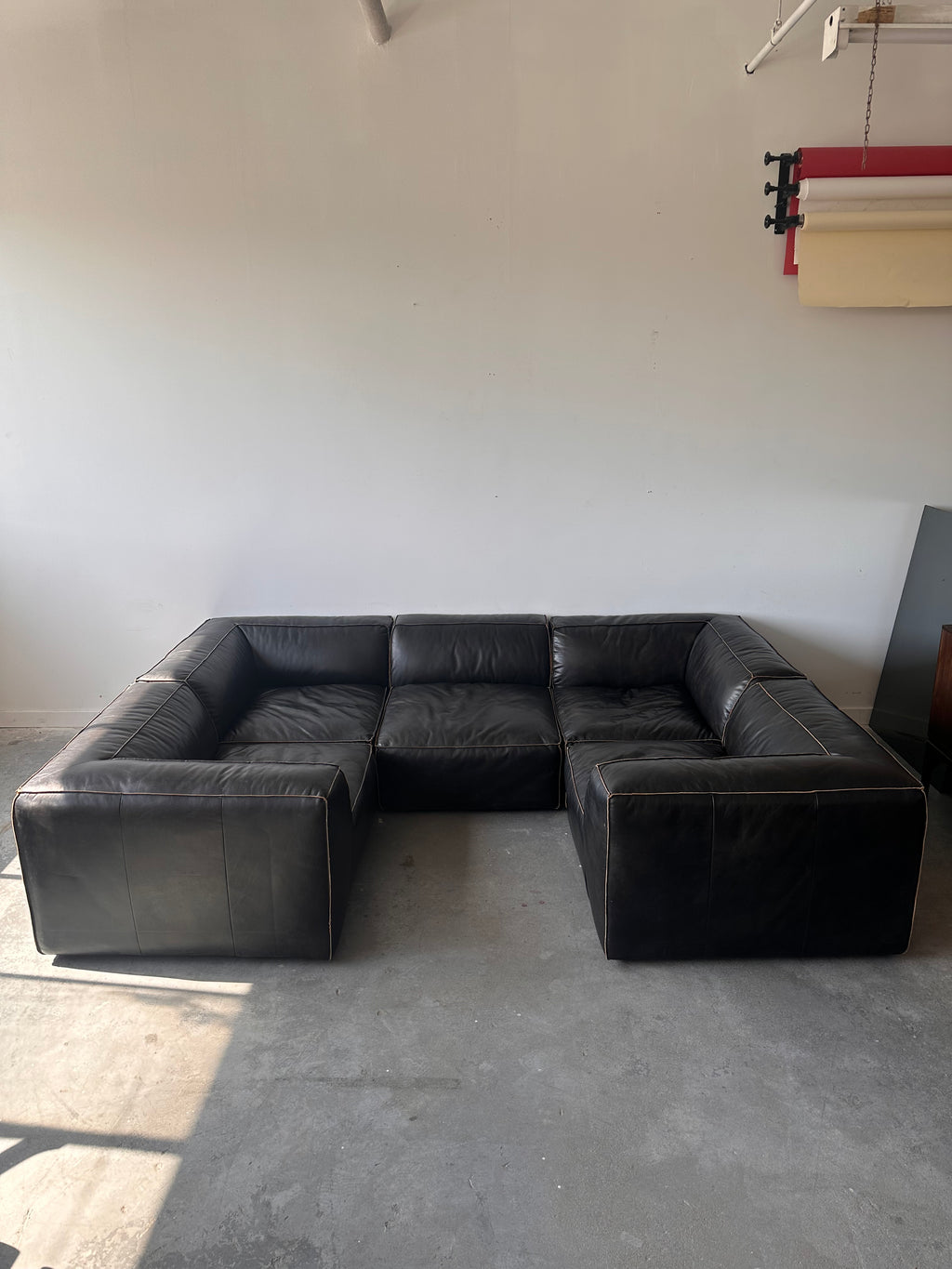 Divan modulaire 5 morceaux en cuir