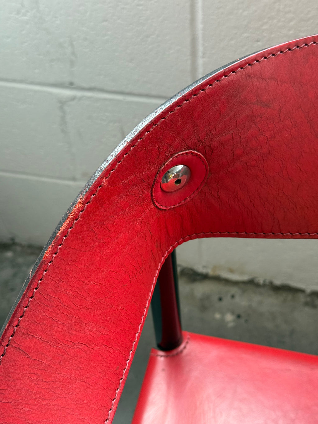 Chaise d’appoint en cuir véritable par Artelano, France 1980s