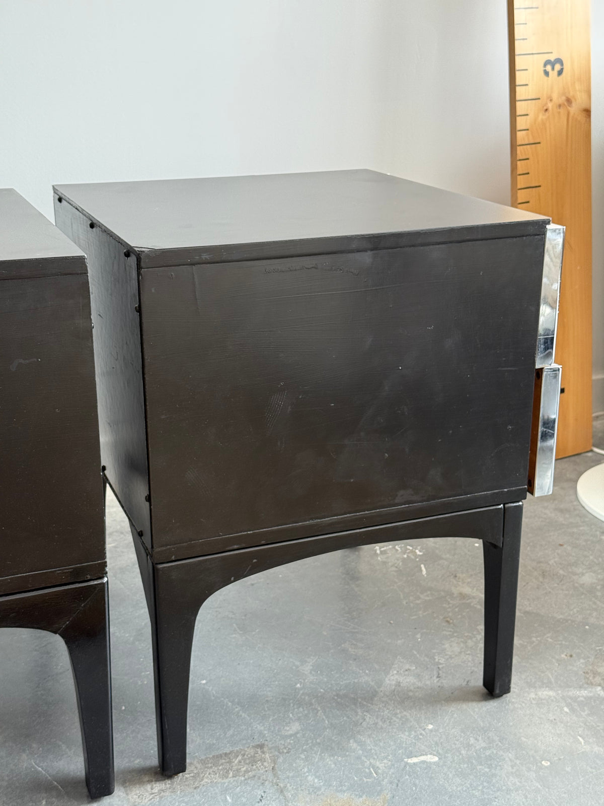 Paire de tables de chevet chromées par Henri Vallières, Québec 1970s
