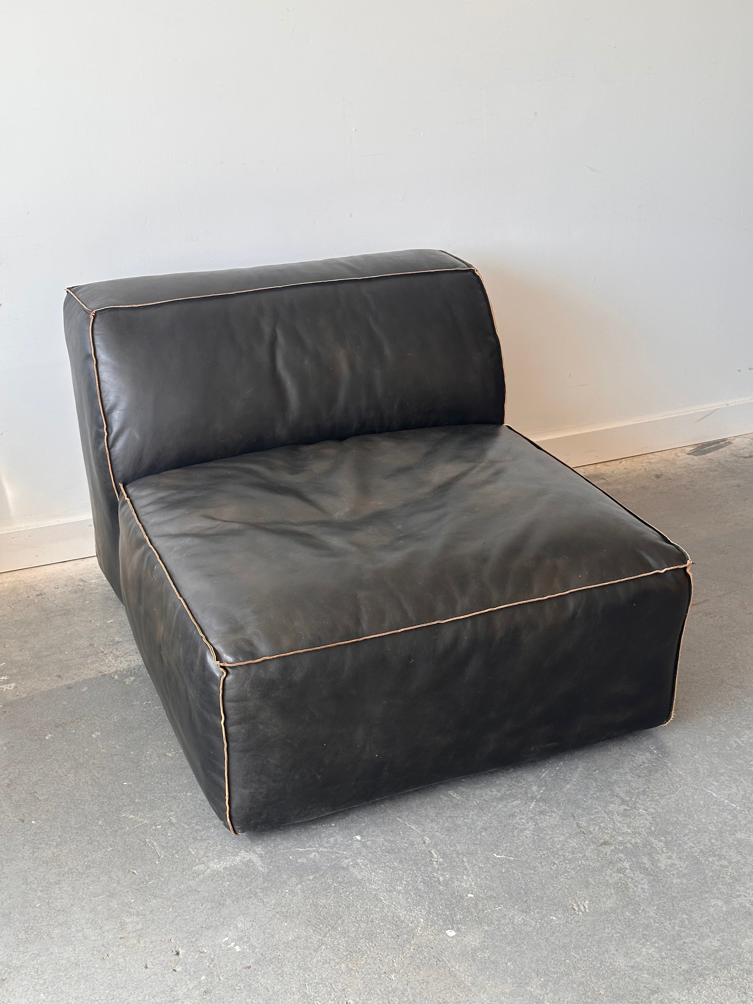 Divan modulaire 5 morceaux en cuir
