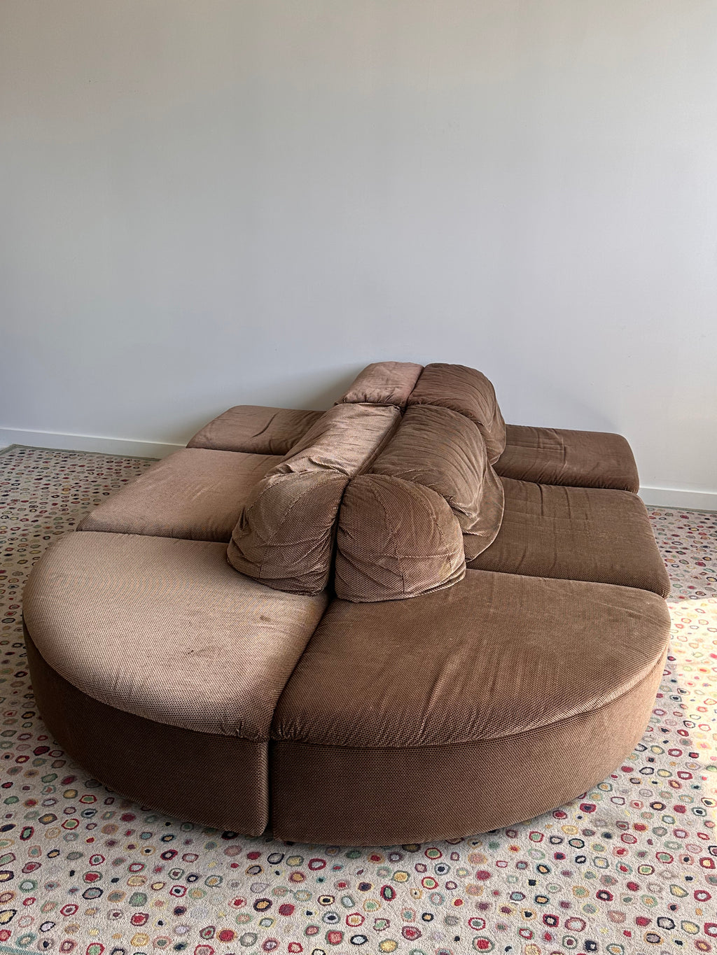 Vintage Roche bobois 7 morceaux brun chocolat, France 1970s