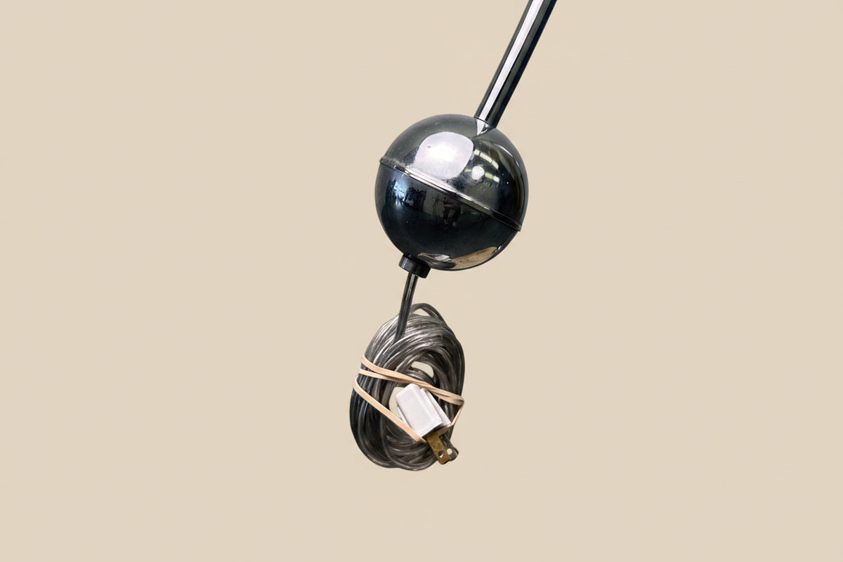 Lampe en arc chromée avec base en marbre
