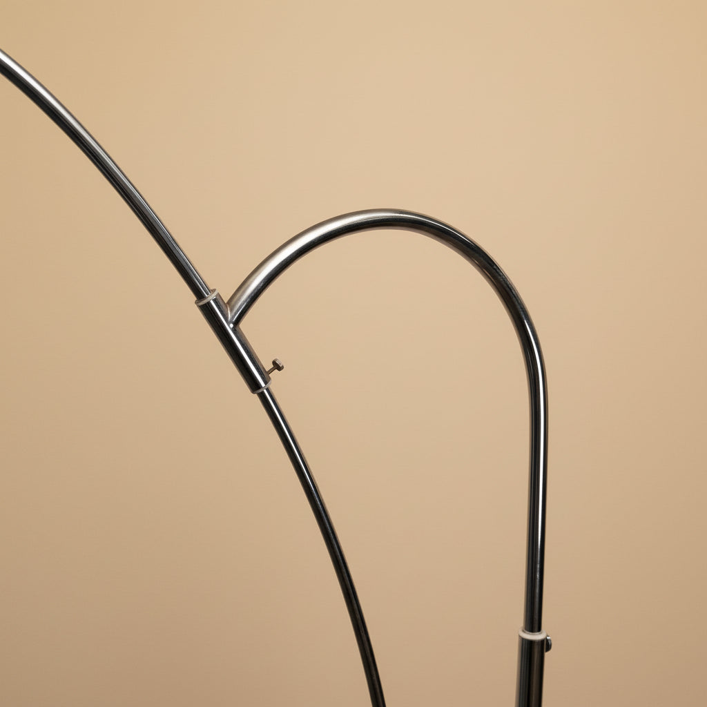 Lampe en arc chromée avec base en marbre