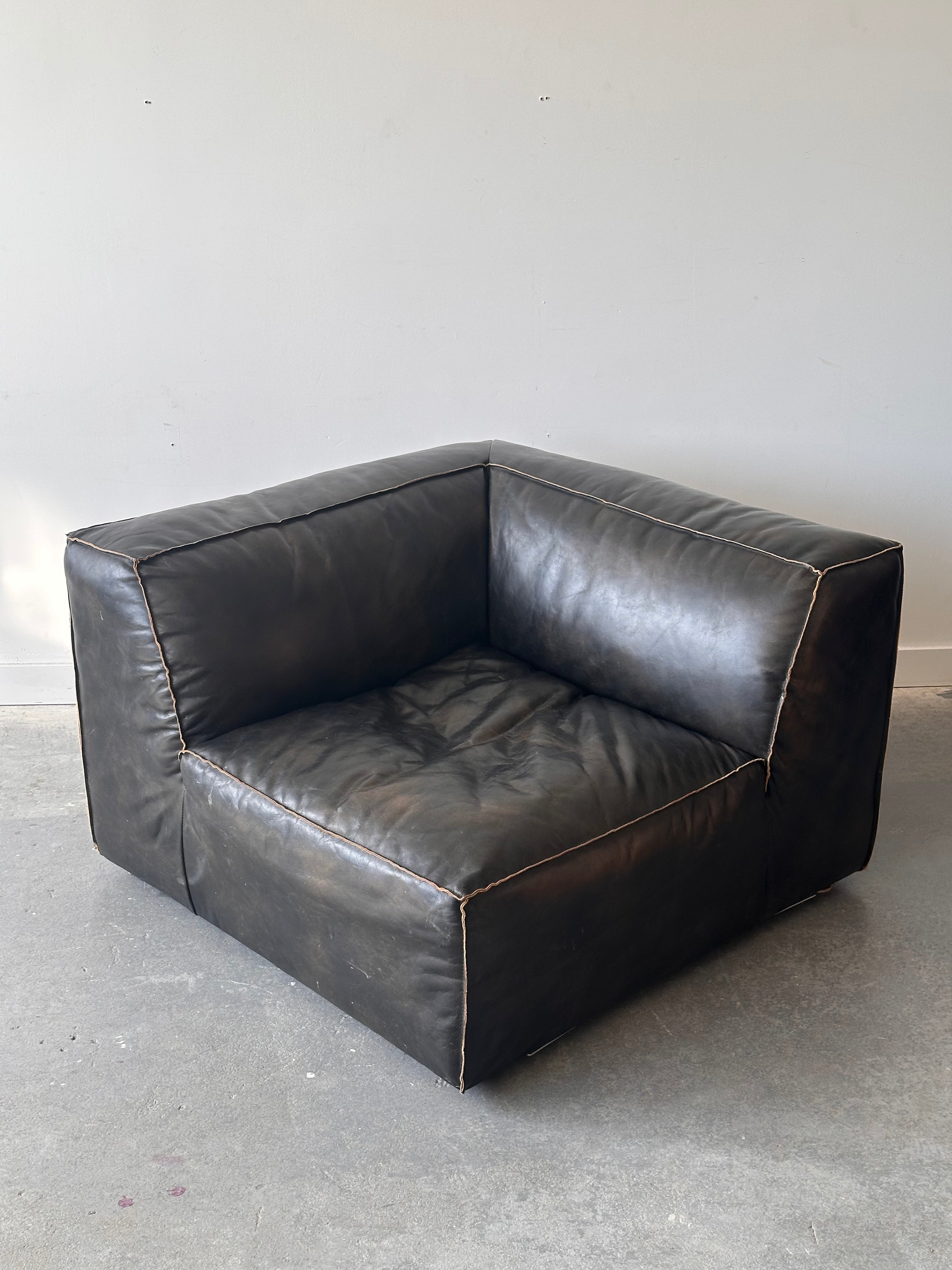 Divan modulaire 5 morceaux en cuir