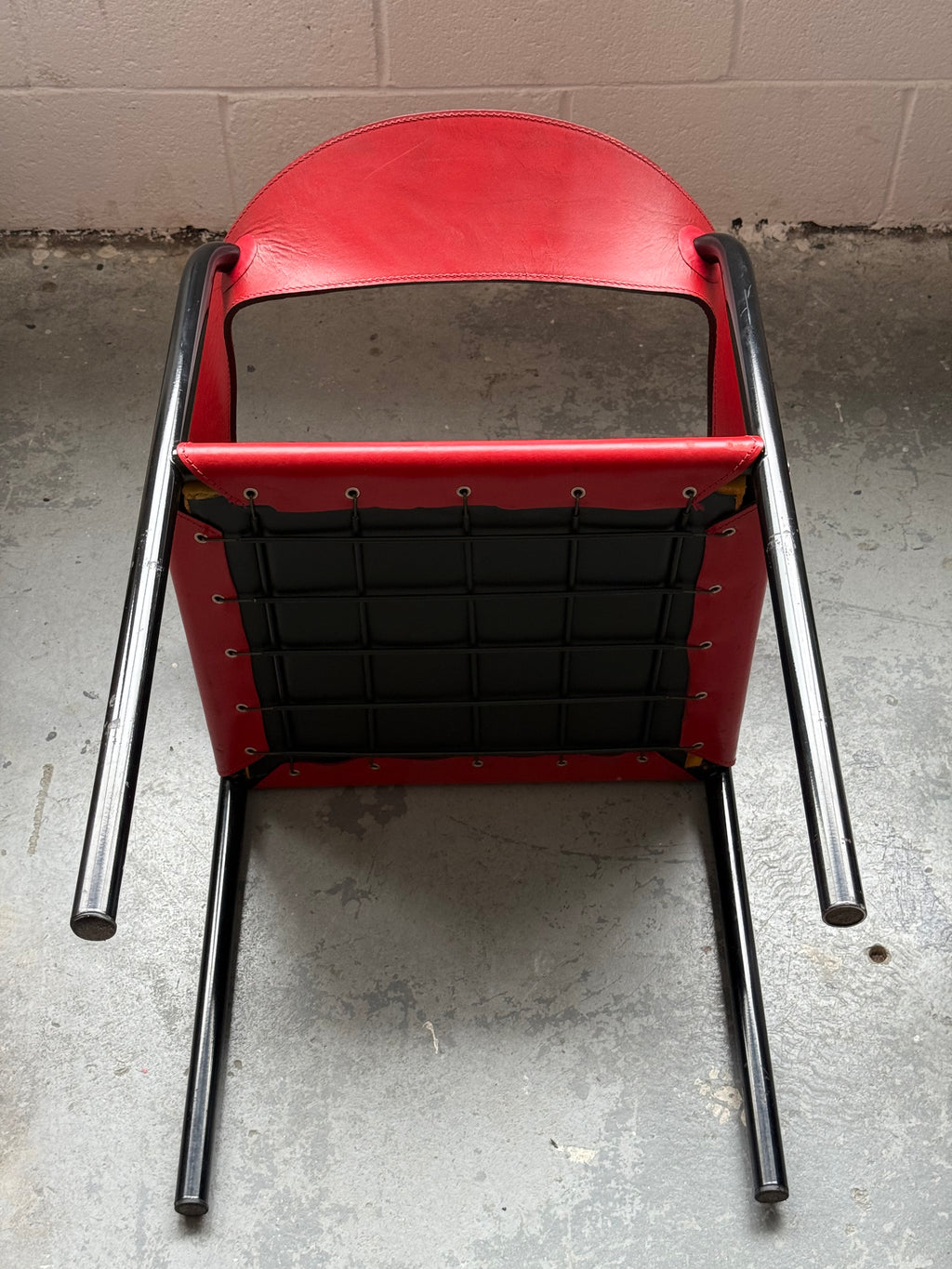 Chaise d’appoint en cuir véritable par Artelano, France 1980s