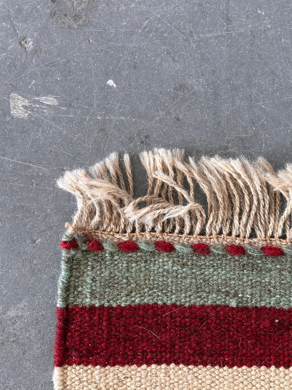 Hand-woven flat "Kilim" rug, Navajo style