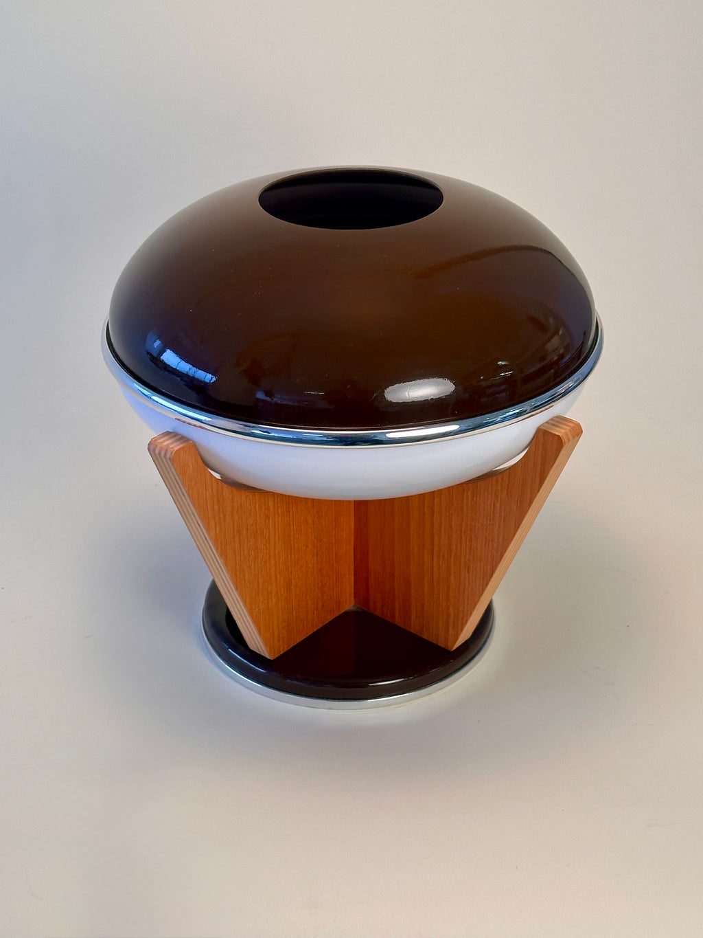 Lampe de table Space Age en plastique & base en chêne