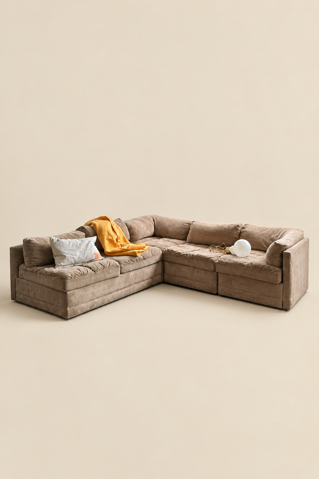 Sofa modulaire vintage 4 morceaux avec divan lit