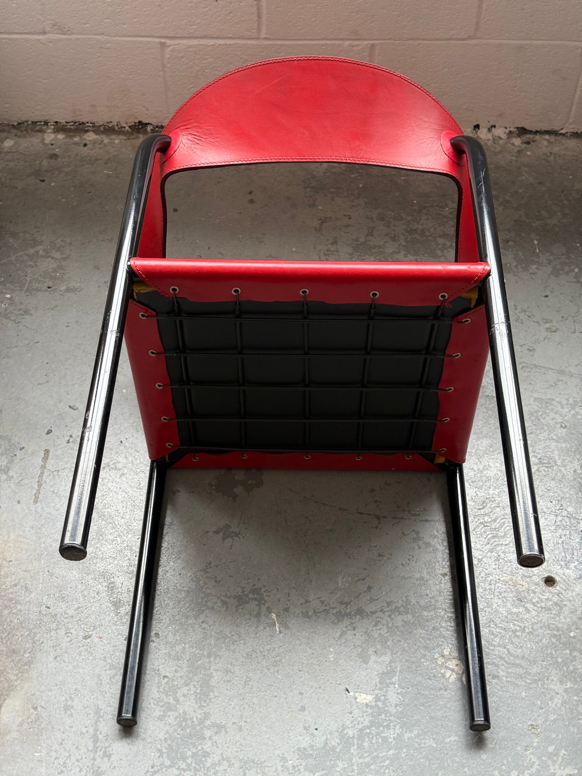 Chaise d’appoint en cuir véritable par Artelano, France 1980s