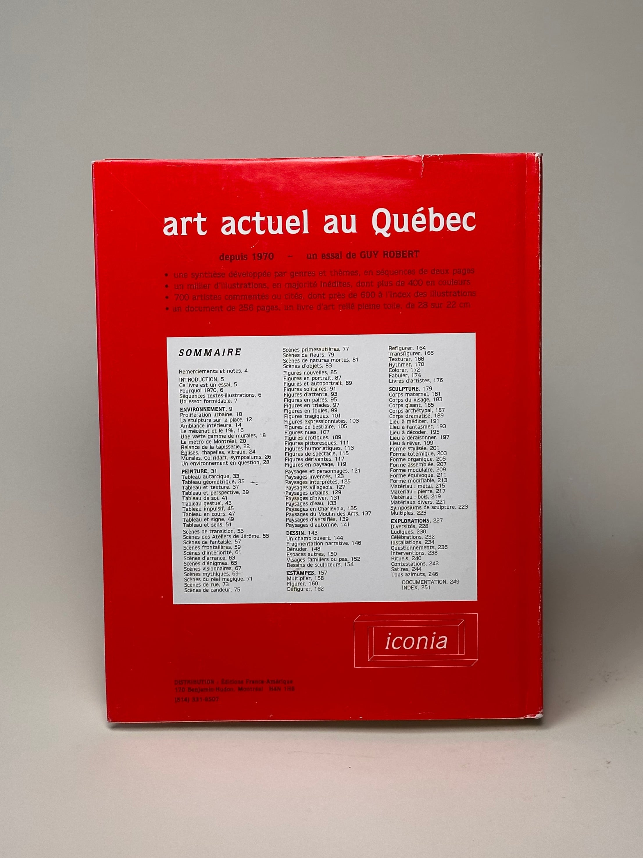 Livre "Art actuel au Québec" par Guy Robert, 1983