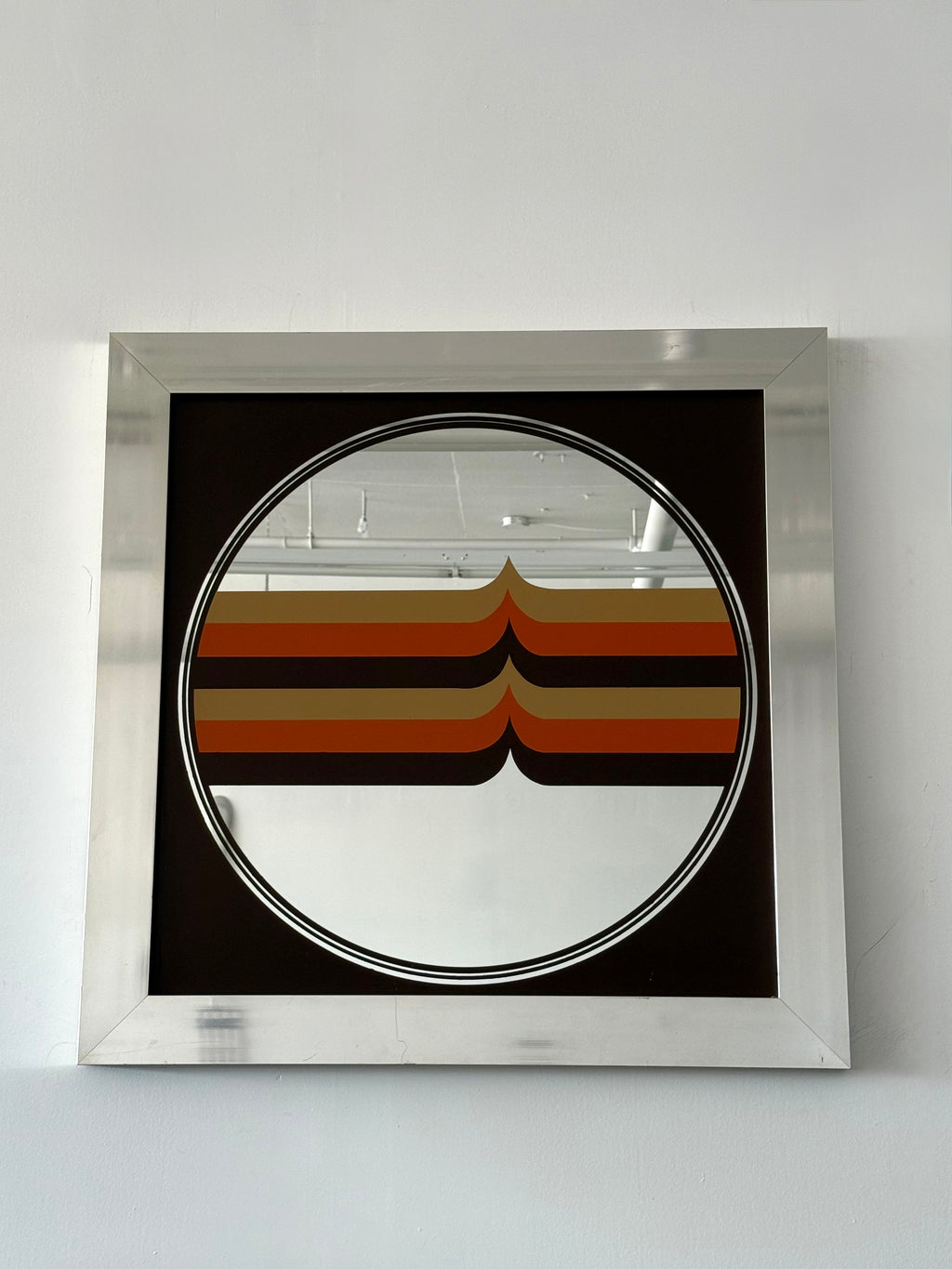 Miroir rétro avec cadrage argentée