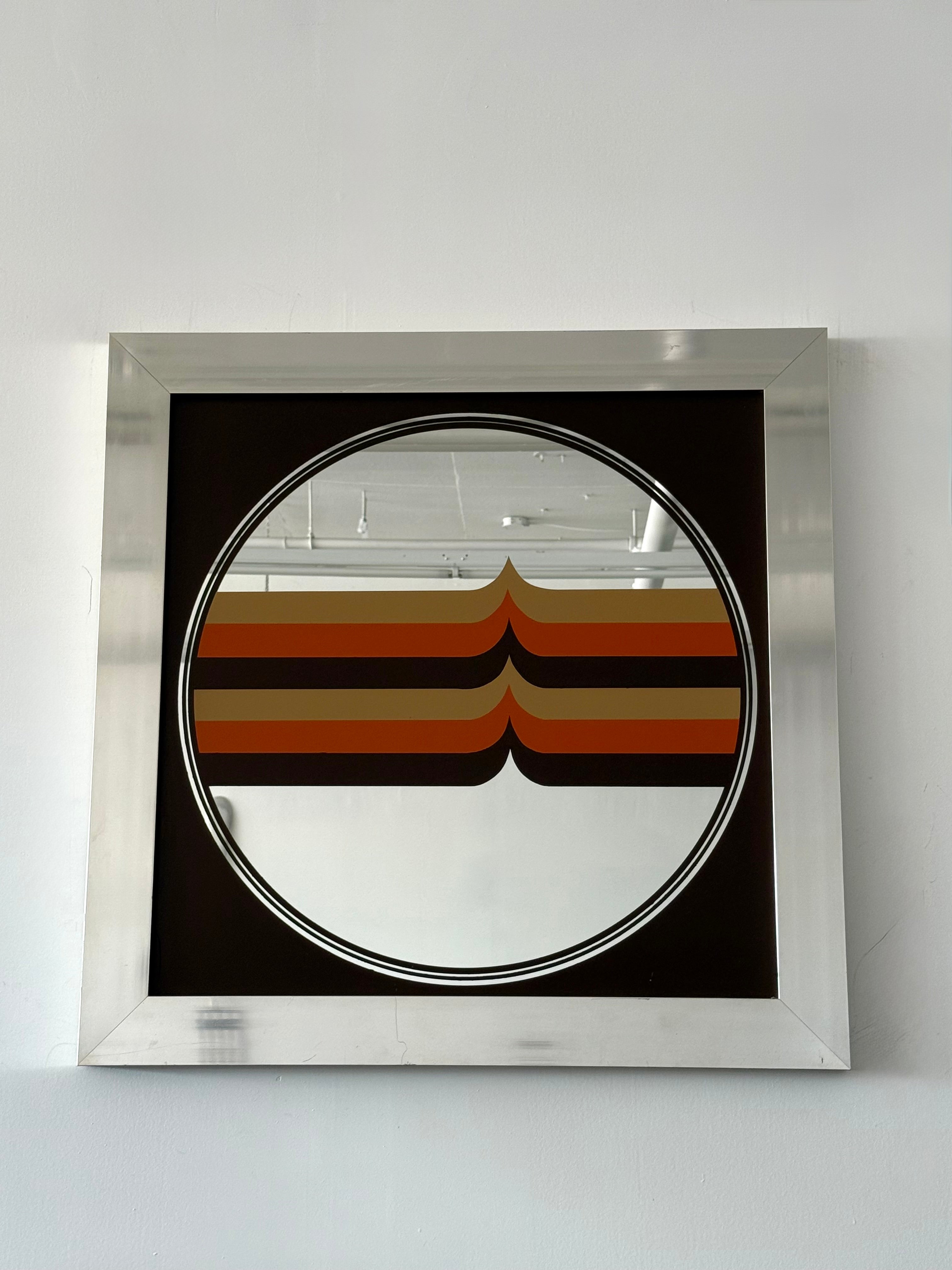 Miroir rétro avec cadrage argentée