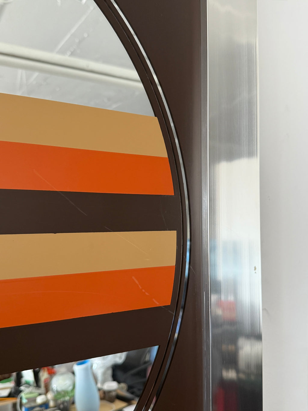 Miroir rétro avec cadrage argentée