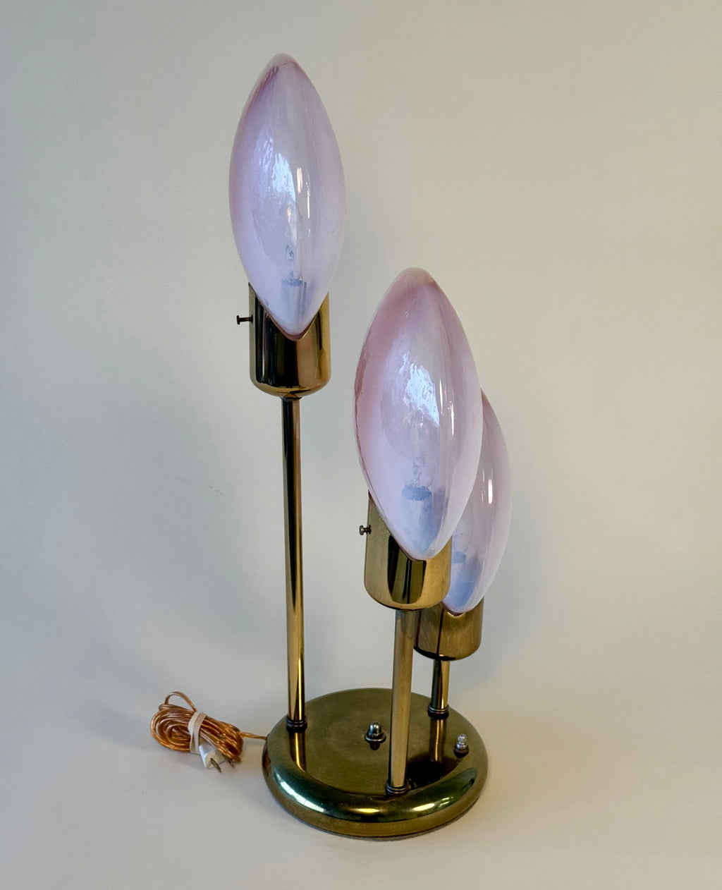 Lampe de table "Lollipop" en verre de Murano et laiton, fait en Italie, circa 1970