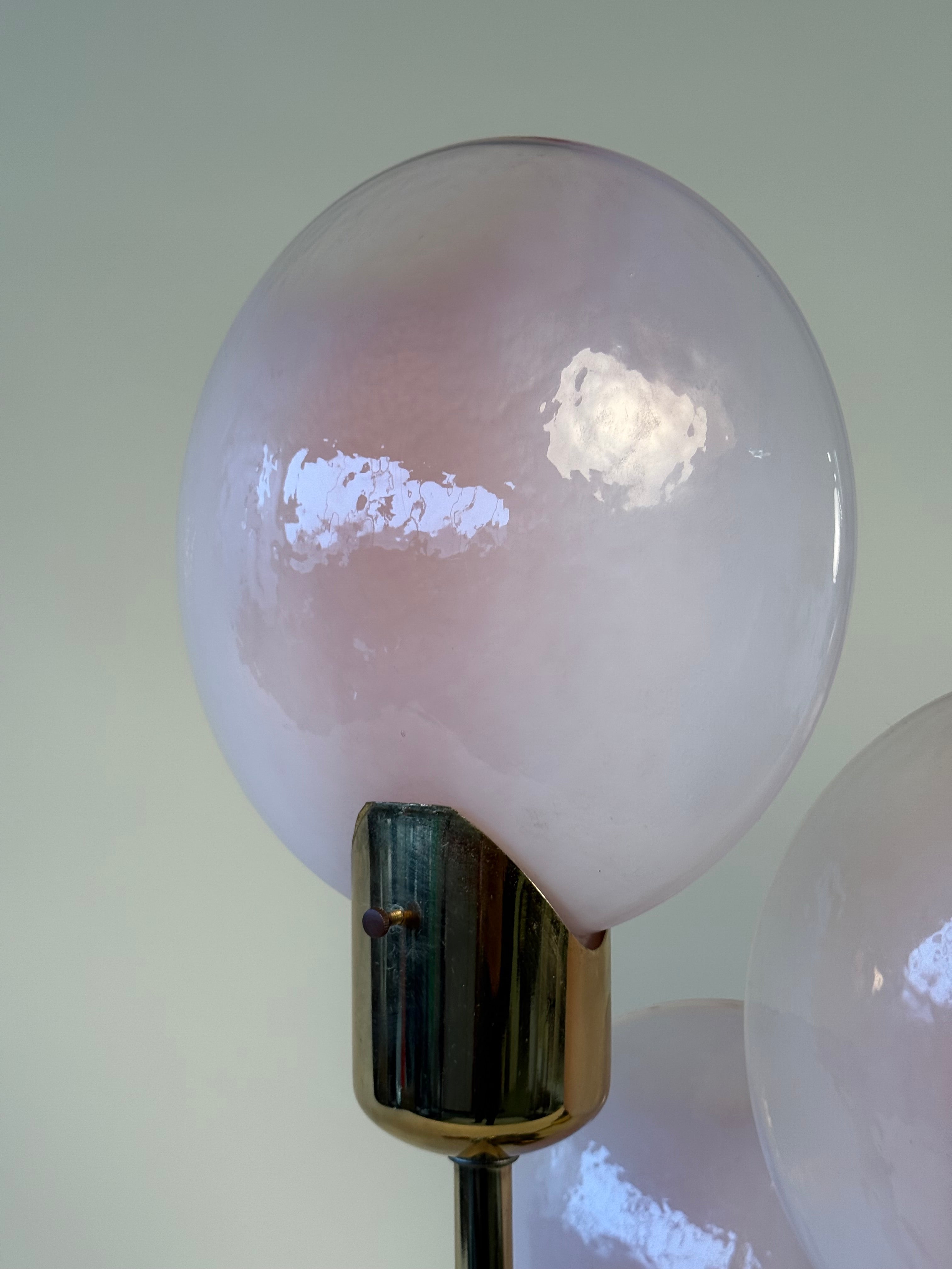 Lampe de table "Lollipop" en verre de Murano et laiton, fait en Italie, circa 1970