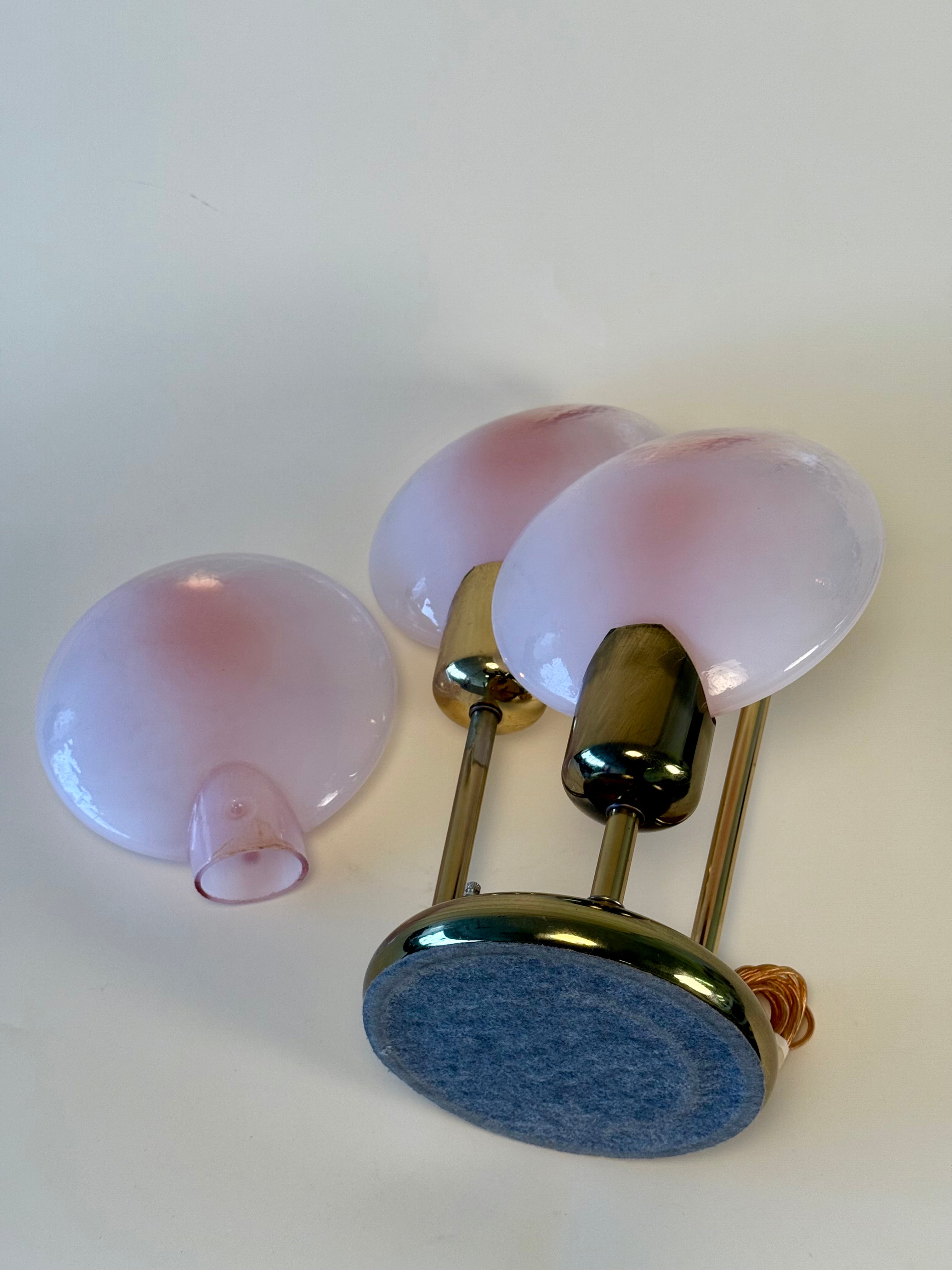 Lampe de table "Lollipop" en verre de Murano et laiton, fait en Italie, circa 1970