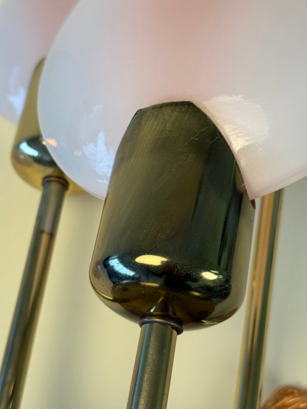 Lampe de table "Lollipop" en verre de Murano et laiton, fait en Italie, circa 1970