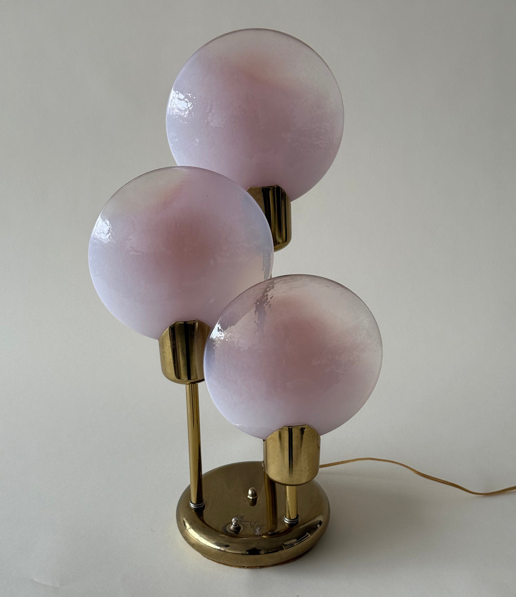 Lampe de table "Lollipop" en verre de Murano et laiton, fait en Italie, circa 1970